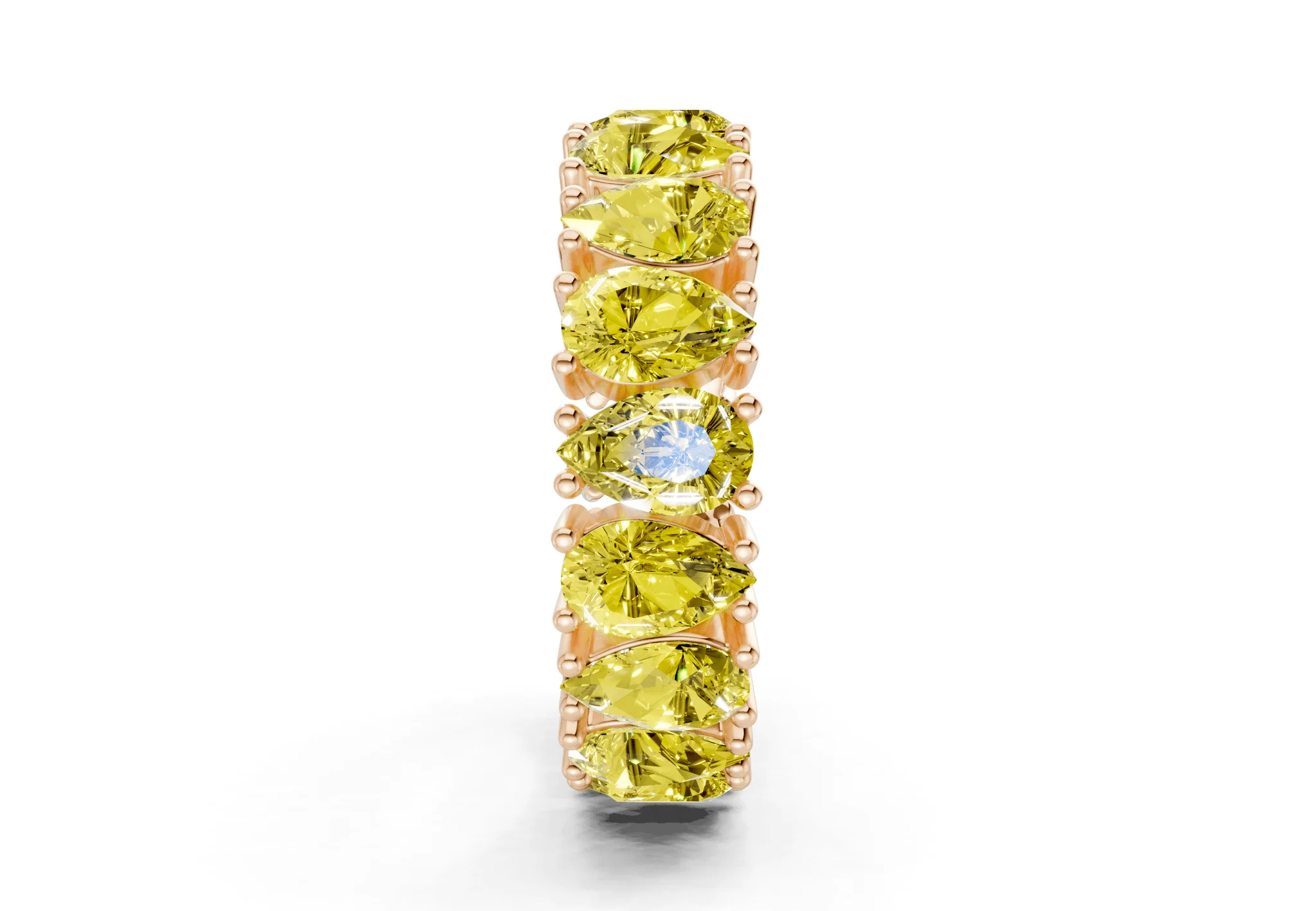 Melrose Pear Cut Yellow Diamond Eternity Band 8 Carat Total Wt. - Image 7