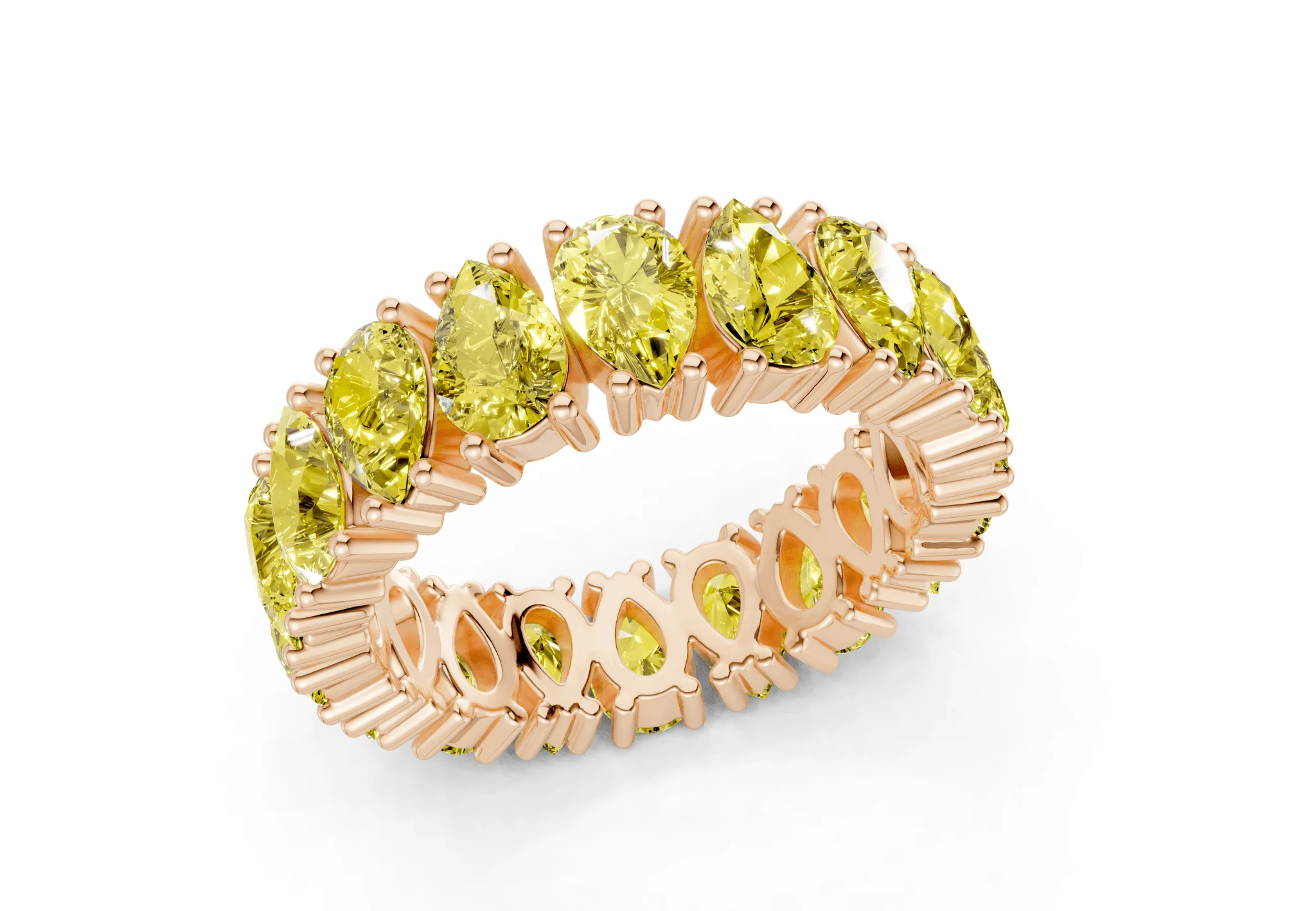 Melrose Pear Cut Yellow Diamond Eternity Band 8 Carat Total Wt. - Image 8