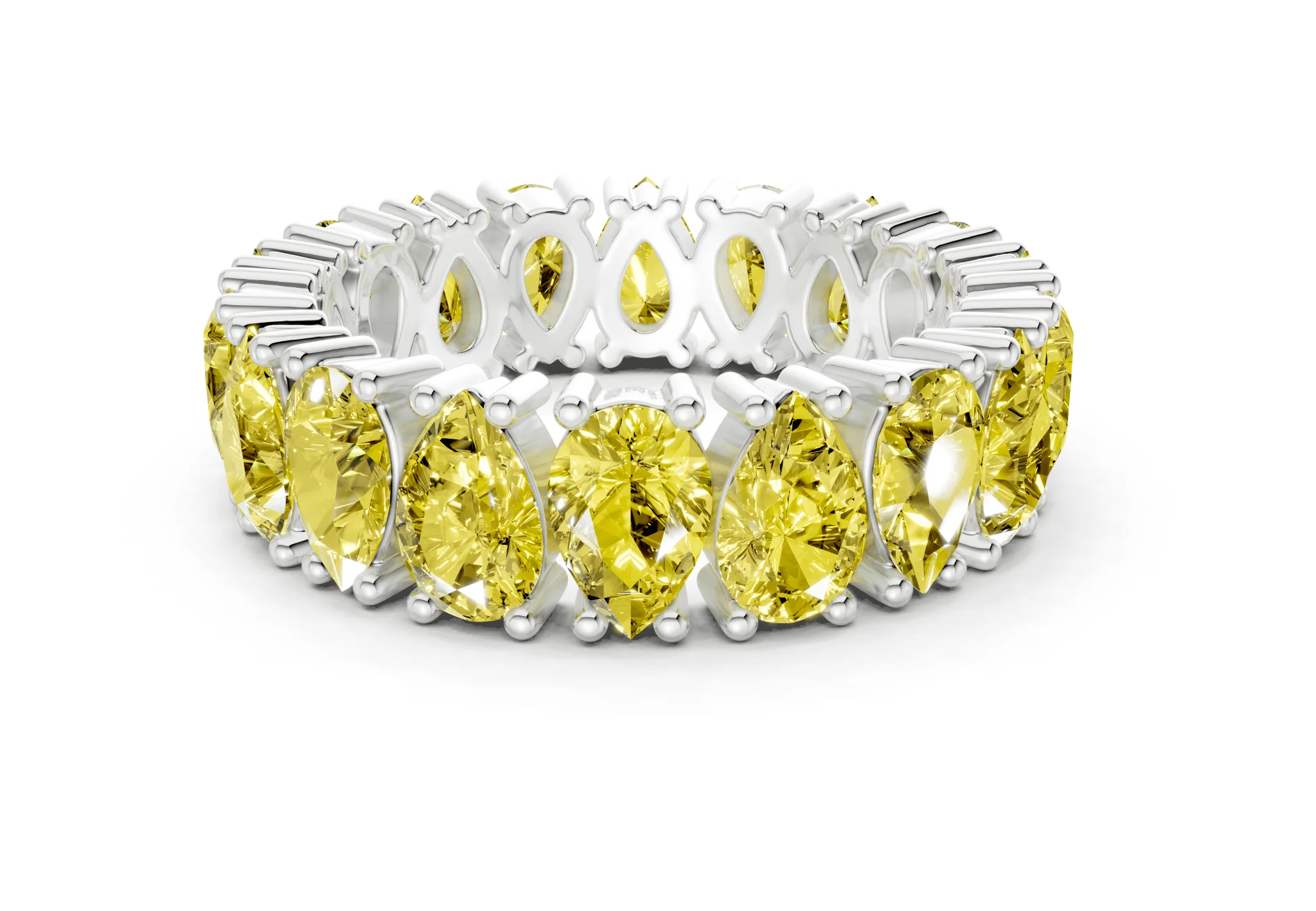 Melrose Pear Cut Yellow Diamond Eternity Band 8 Carat Total Wt. - Image 9