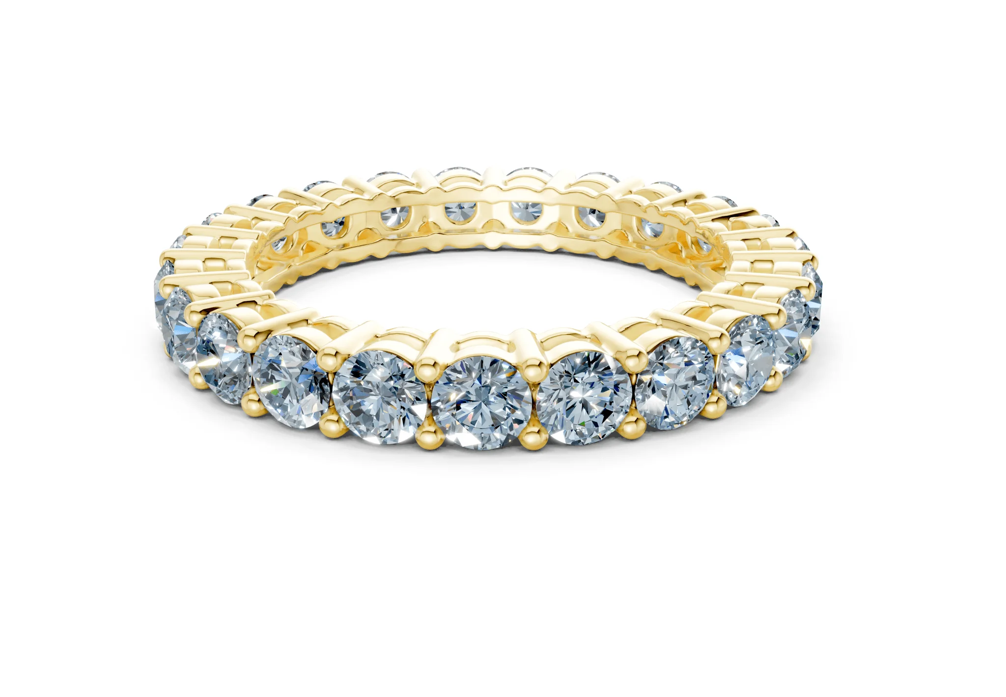 Melrose Round Cut Blue Diamond Eternity Band 5 Carat Total Wt.
