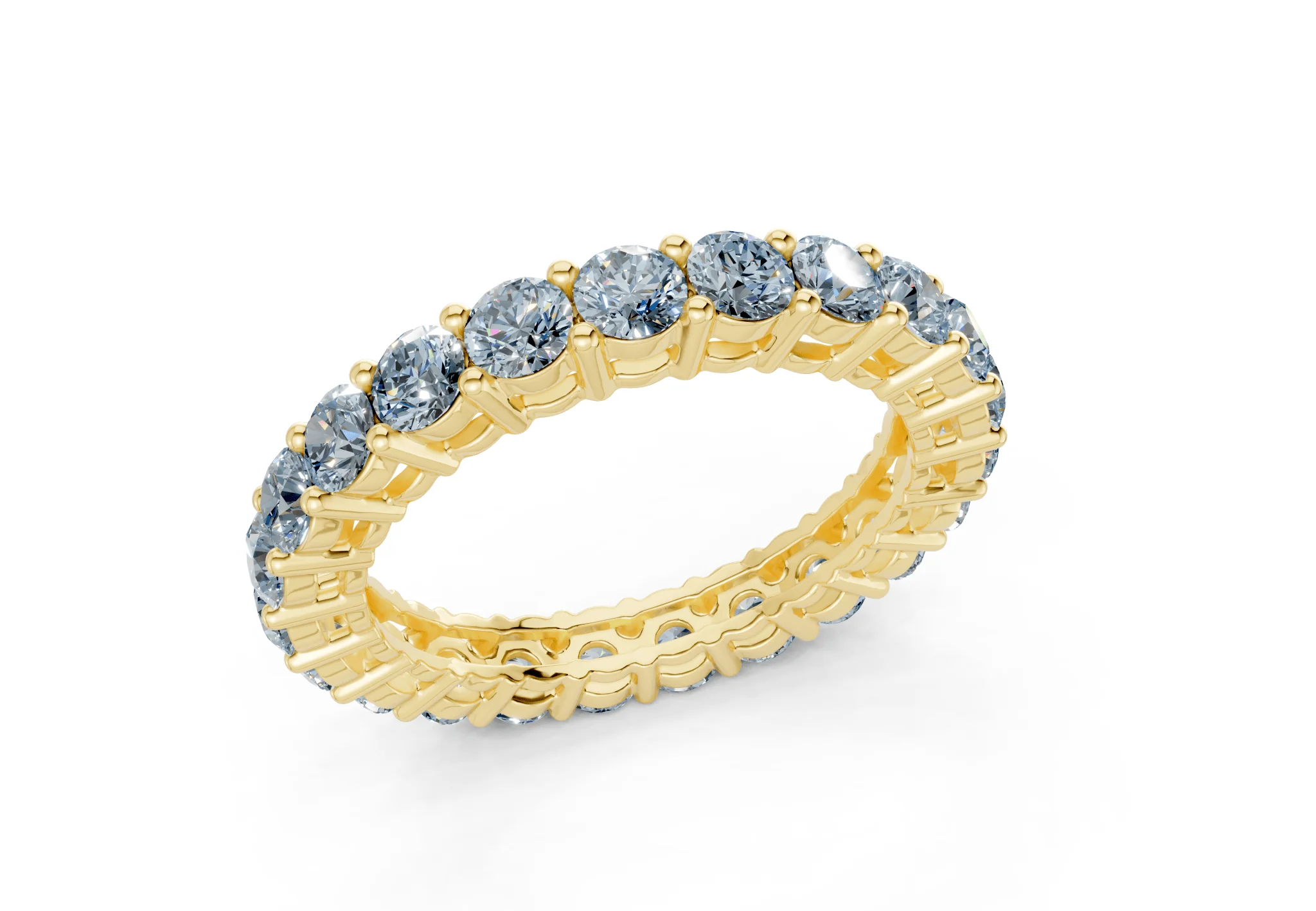 Melrose Round Cut Blue Diamond Eternity Band 7 Carat Total Wt. - Image 4