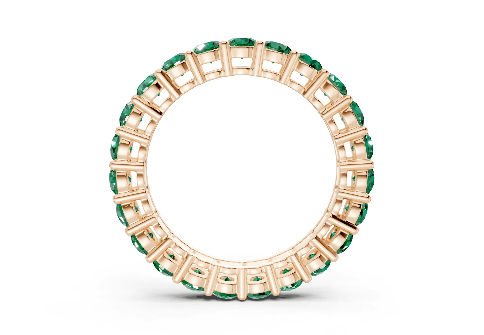 Melrose Round Cut Emerald Gemstone Eternity Band 5 Carat Total Wt. - Image 6
