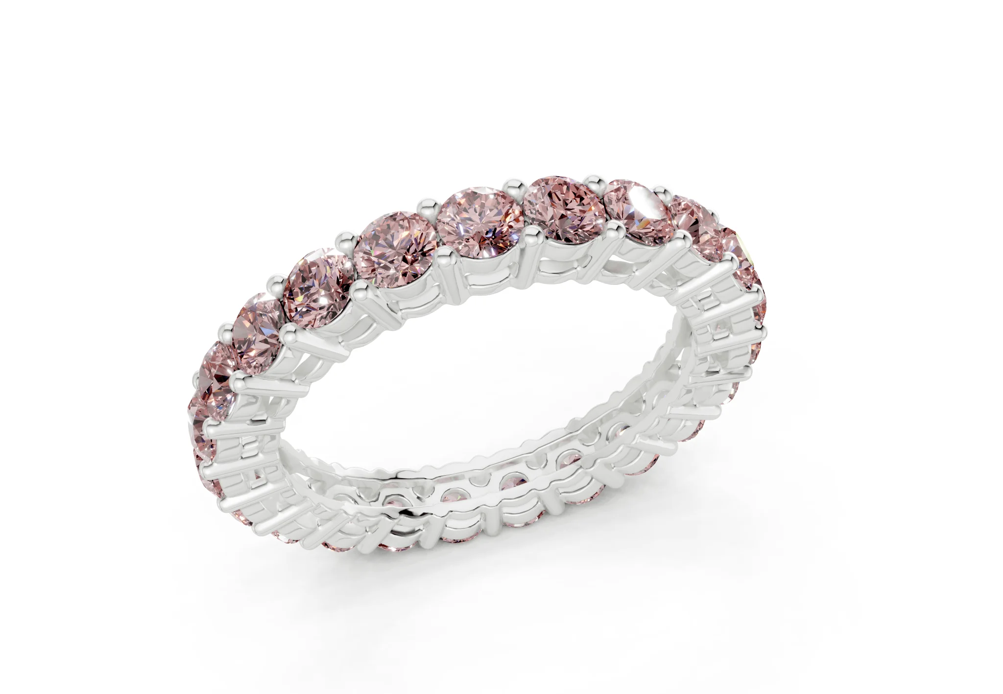 Melrose Round Cut Pink Diamond Eternity Band 7 Carat Total Wt. - Image 12