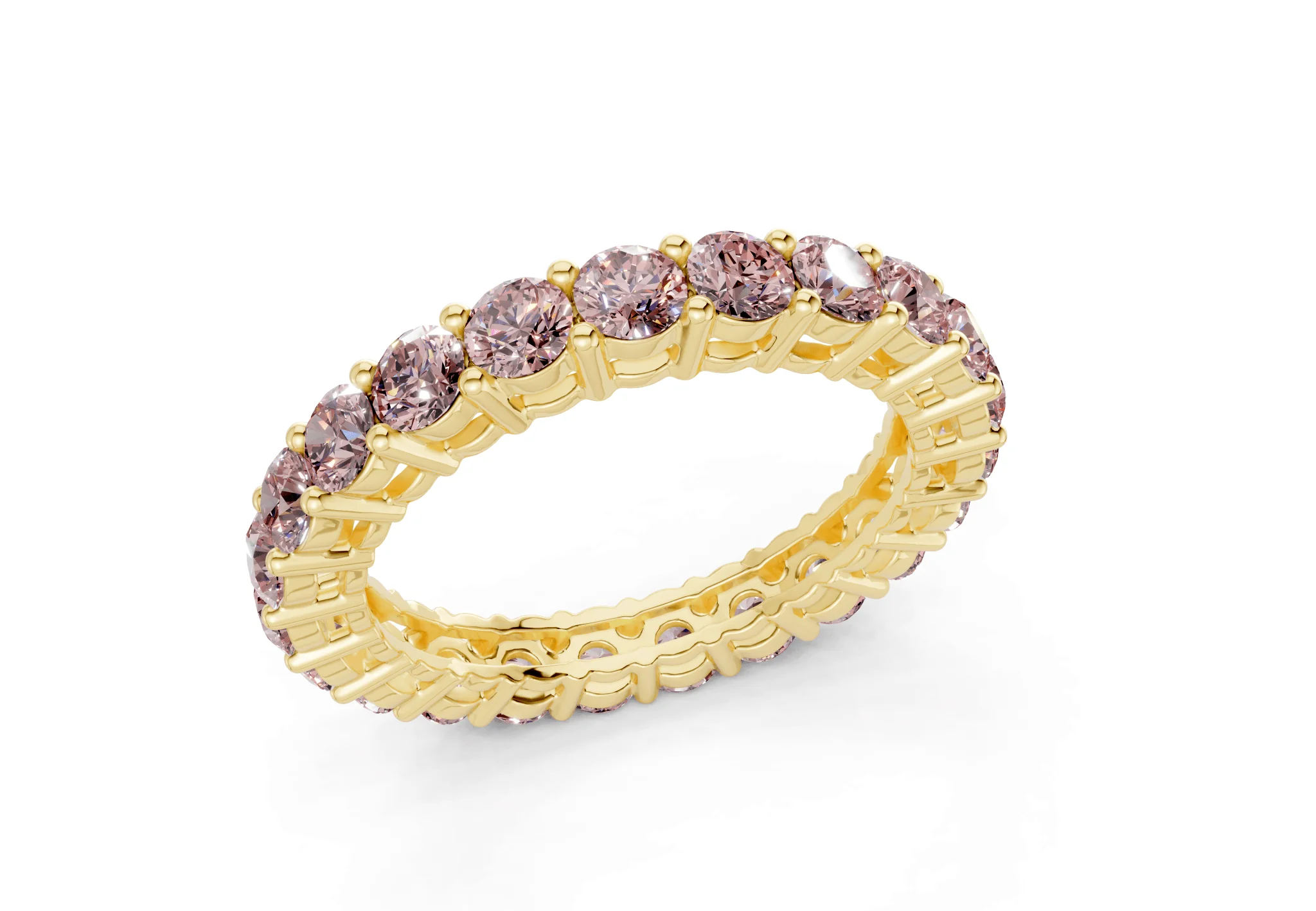 Melrose Round Cut Pink Diamond Eternity Band 7 Carat Total Wt. - Image 4