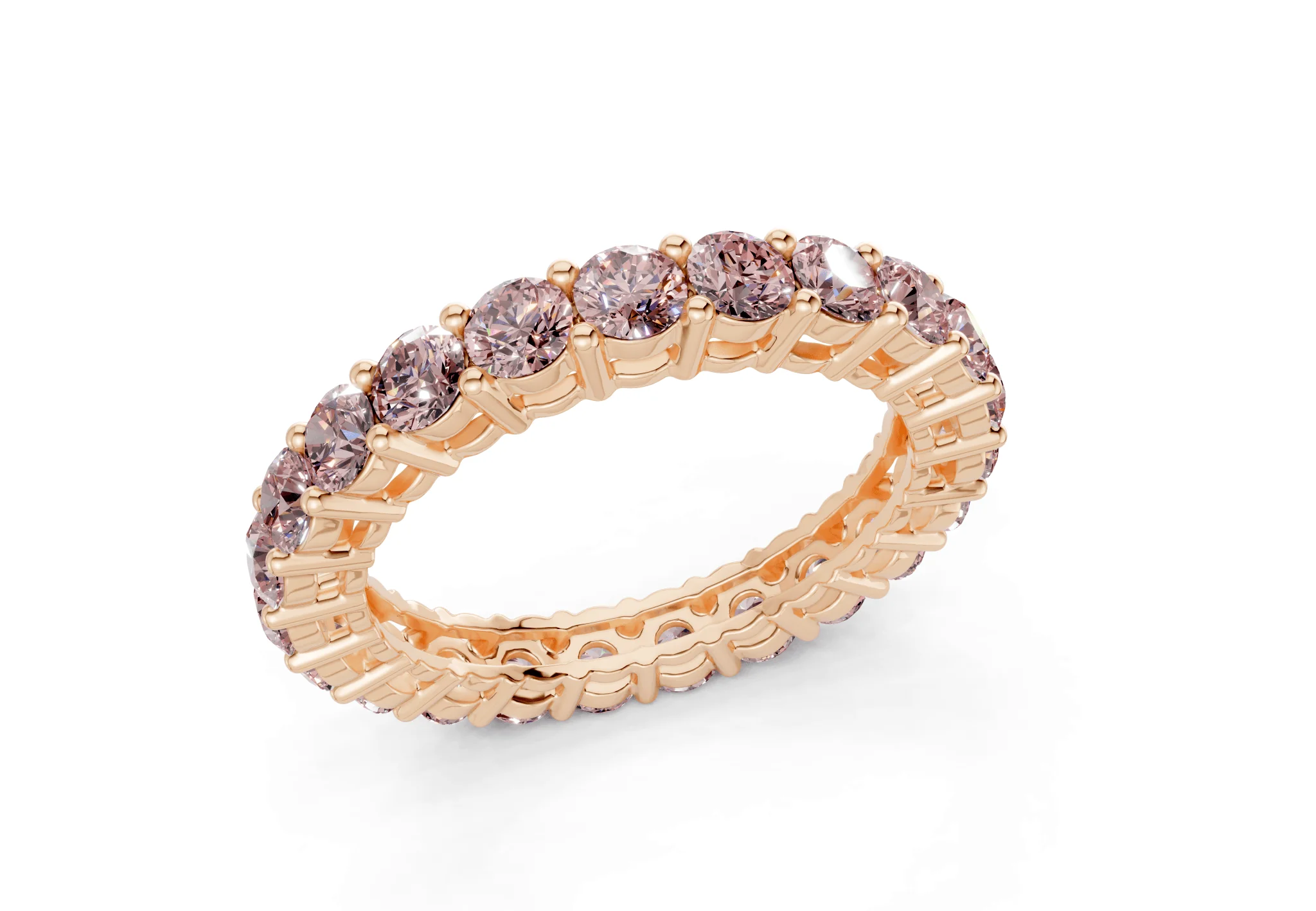 Melrose Round Cut Pink Diamond Eternity Band 7 Carat Total Wt. - Image 8