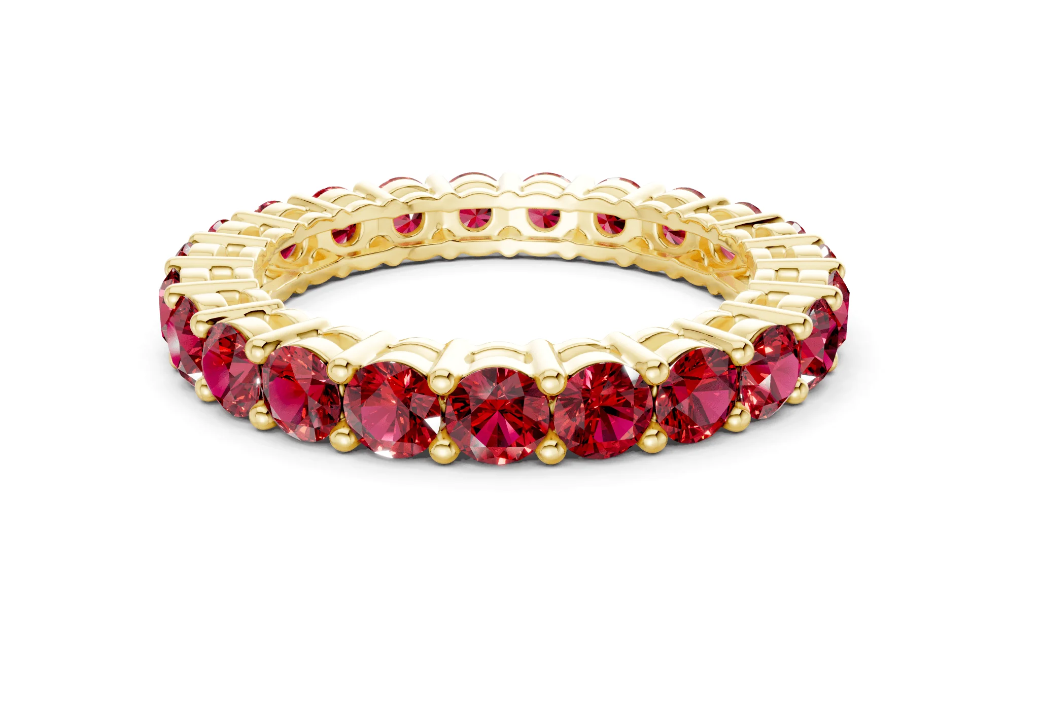Melrose Round Cut Ruby Gemstone Eternity Band 5 Carat Total Wt.