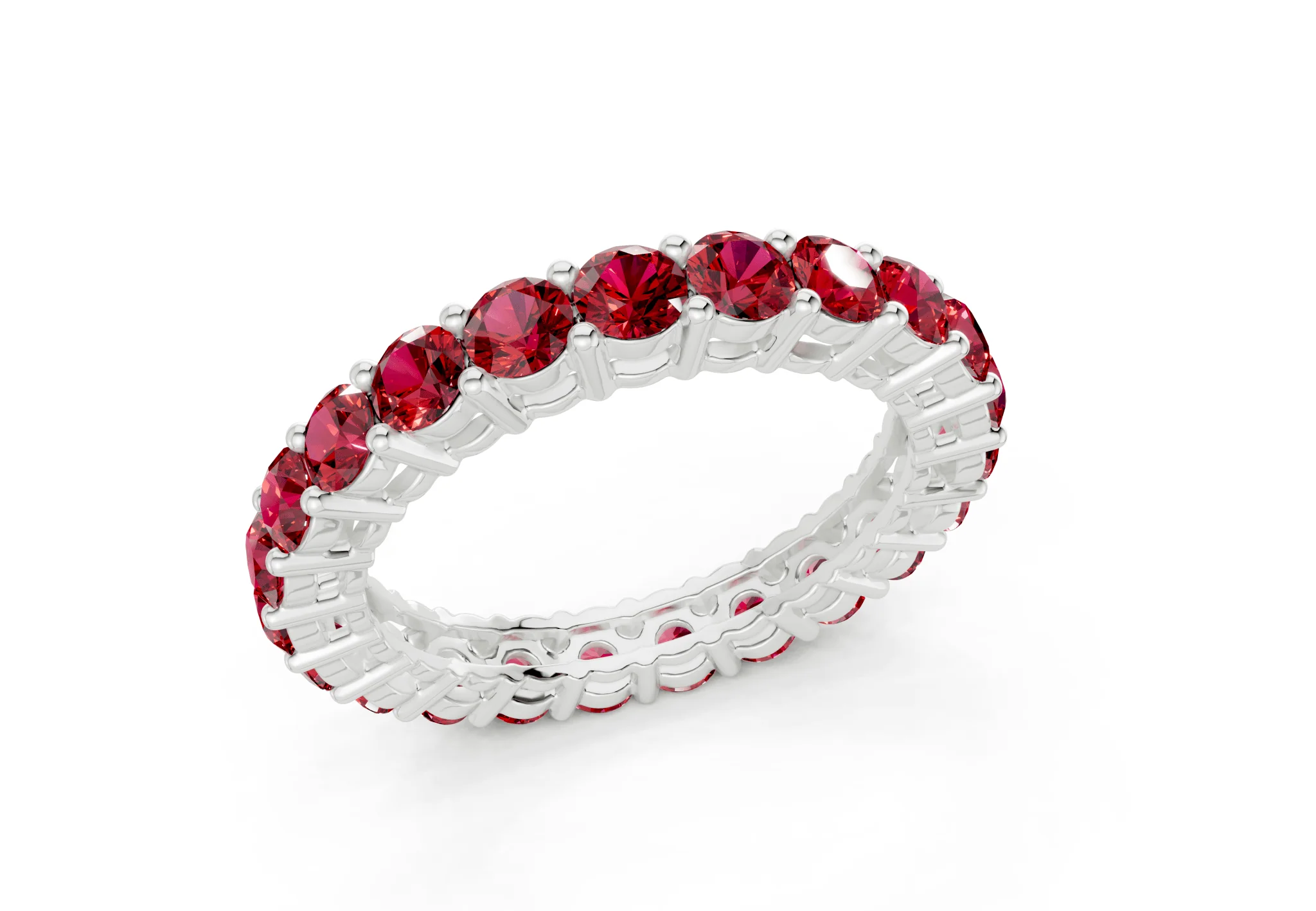 Melrose Round Cut Ruby Gemstone Eternity Band 5 Carat Total Wt. - Image 12