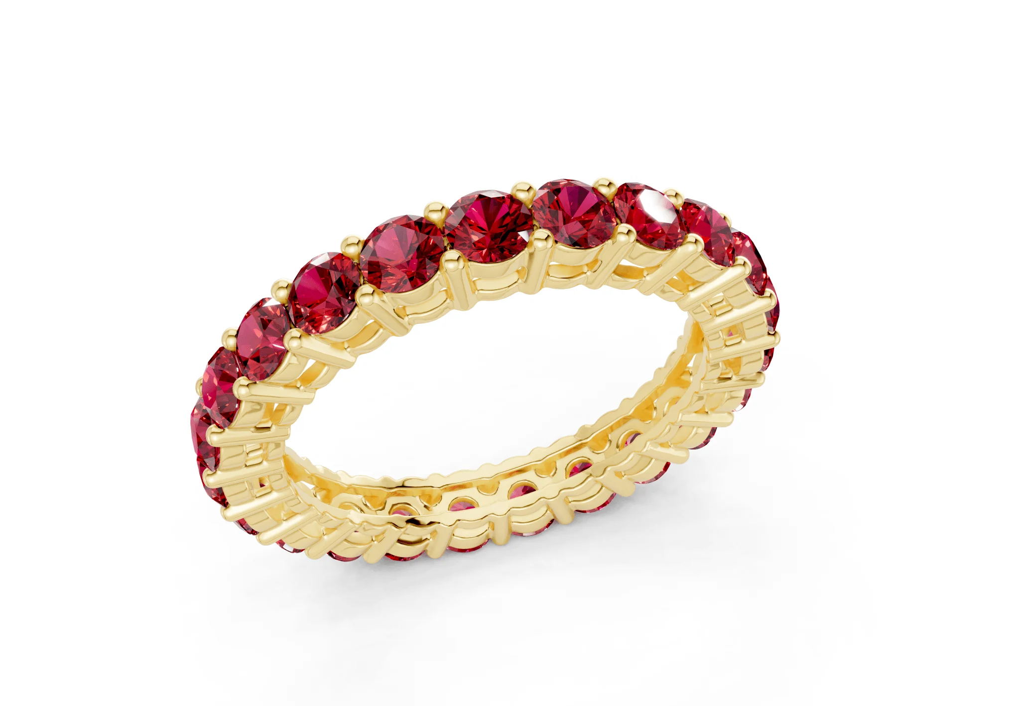 Melrose Round Cut Ruby Gemstone Eternity Band 5 Carat Total Wt. - Image 4