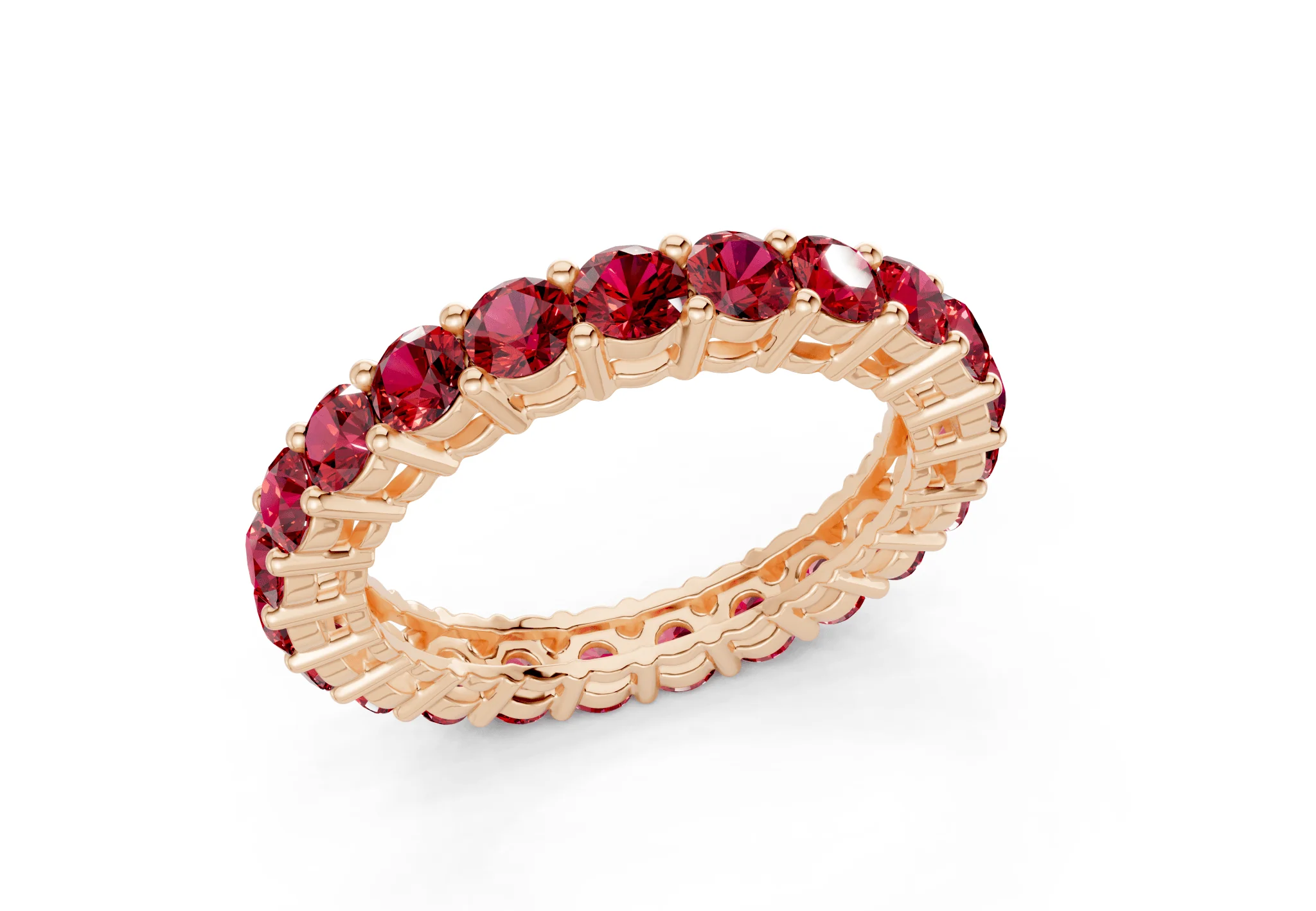 Melrose Round Cut Ruby Gemstone Eternity Band 7 Carat Total Wt. - Image 8