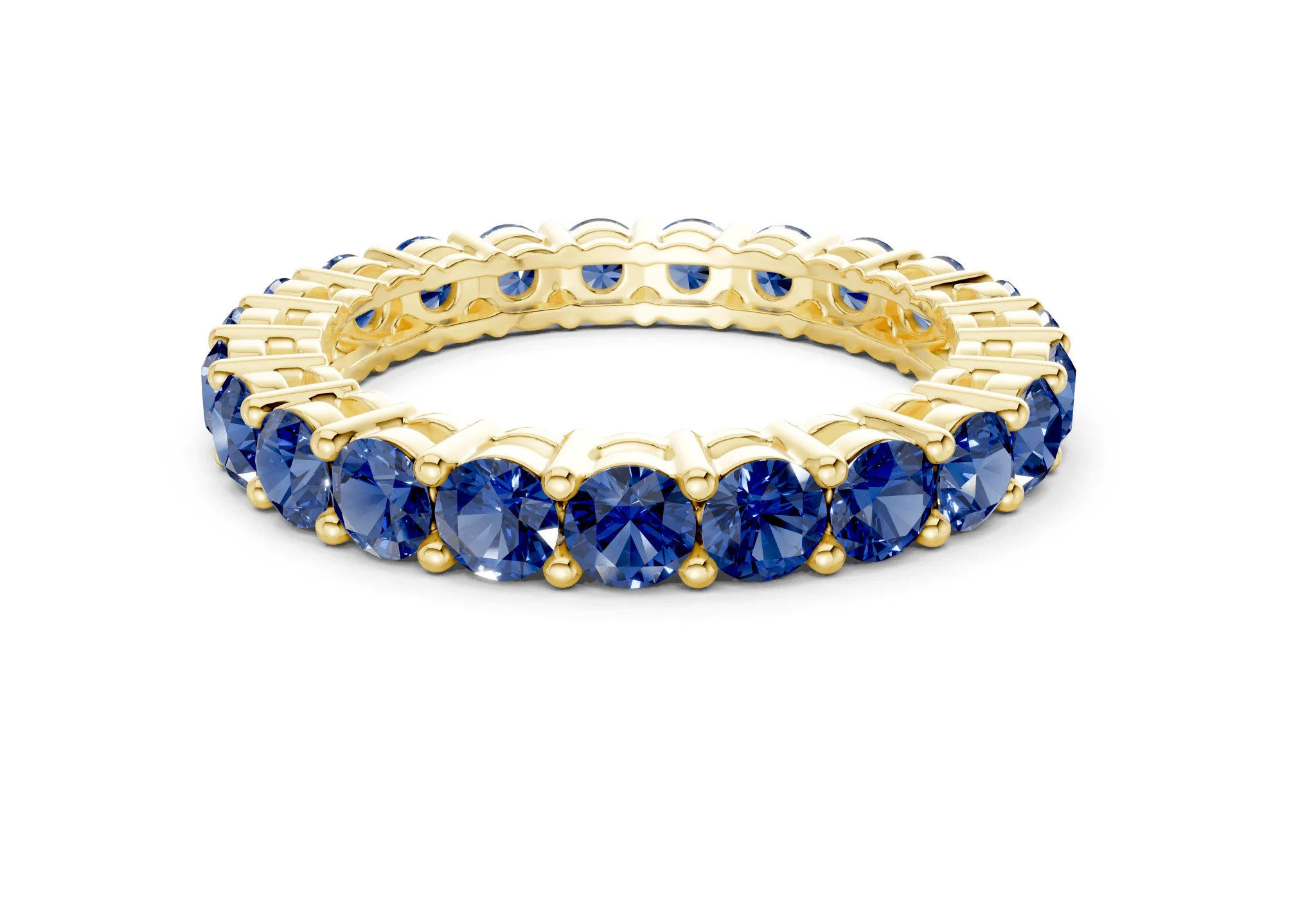 Melrose Round Cut Sapphire Gemstone Eternity Band 5 Carat Total Wt.