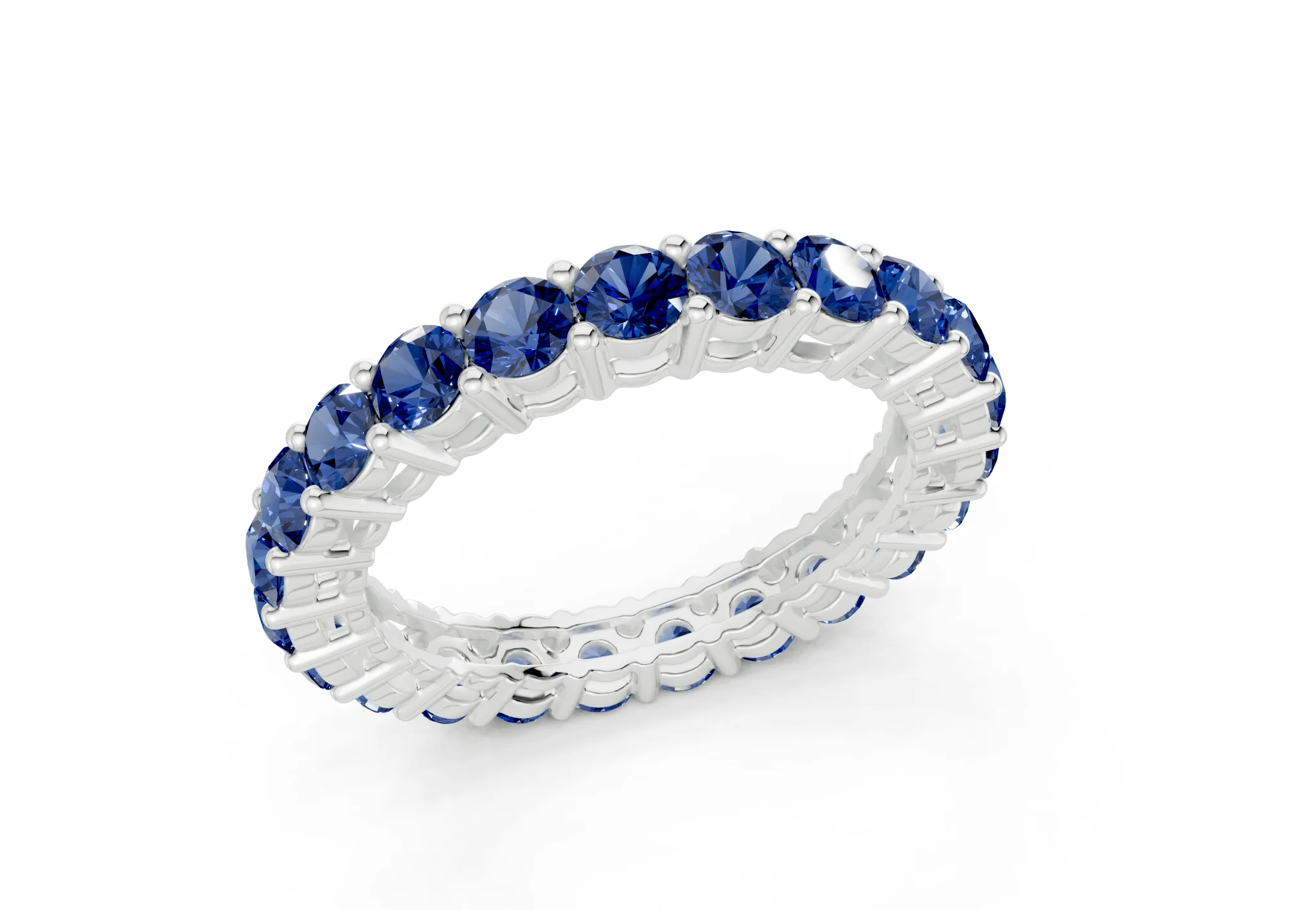 Melrose Round Cut Sapphire Gemstone Eternity Band 5 Carat Total Wt. - Image 12