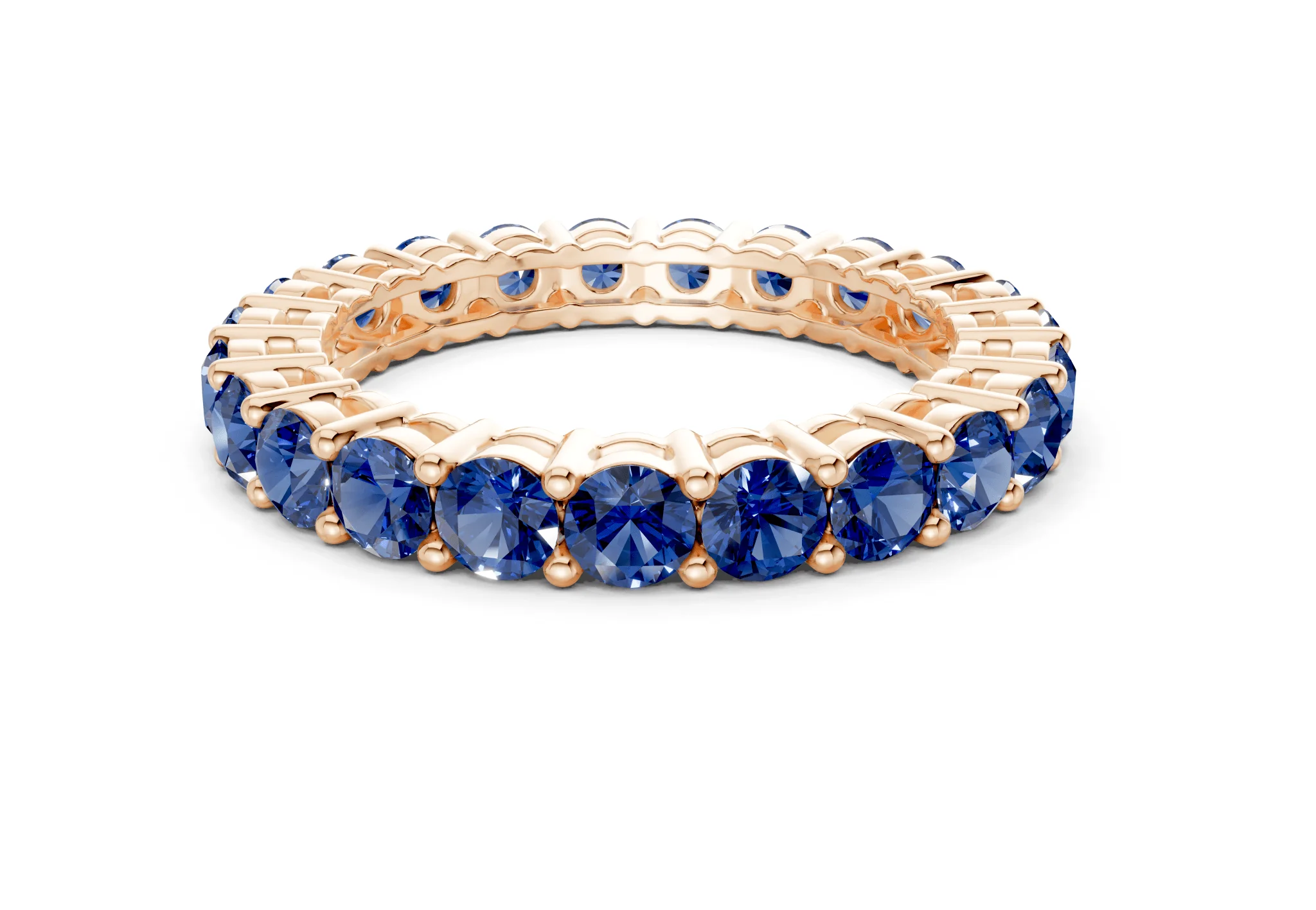 Melrose Round Cut Sapphire Gemstone Eternity Band 5 Carat Total Wt. - Image 5