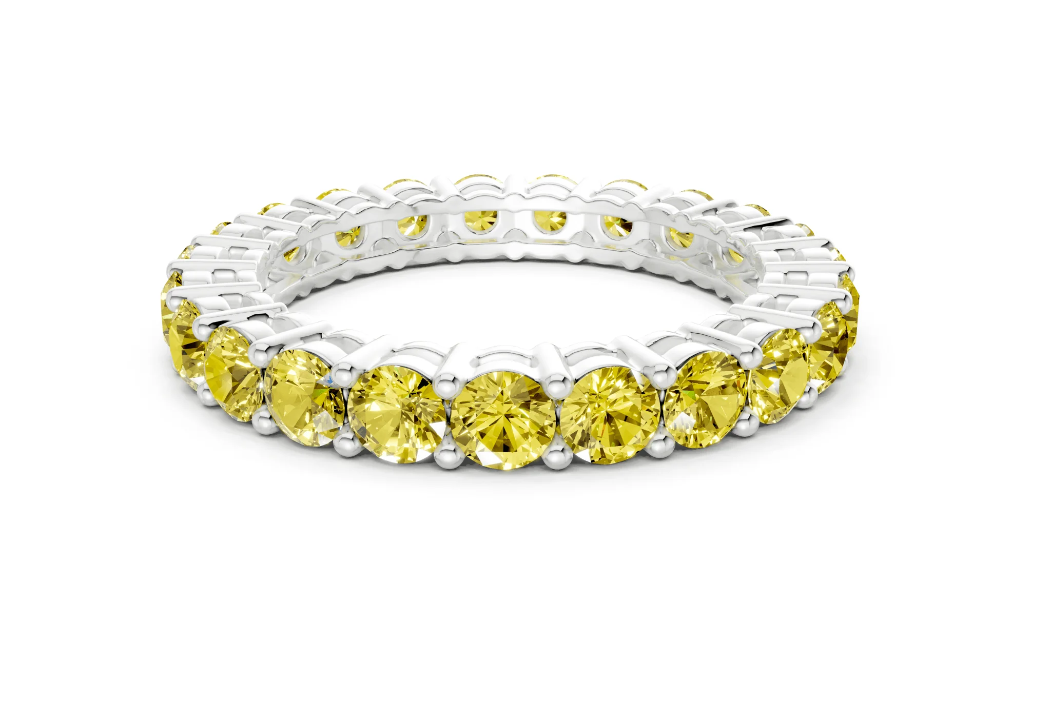 Melrose Round Cut Yellow Diamond Eternity Band 5 Carat Total Wt. - Image 9