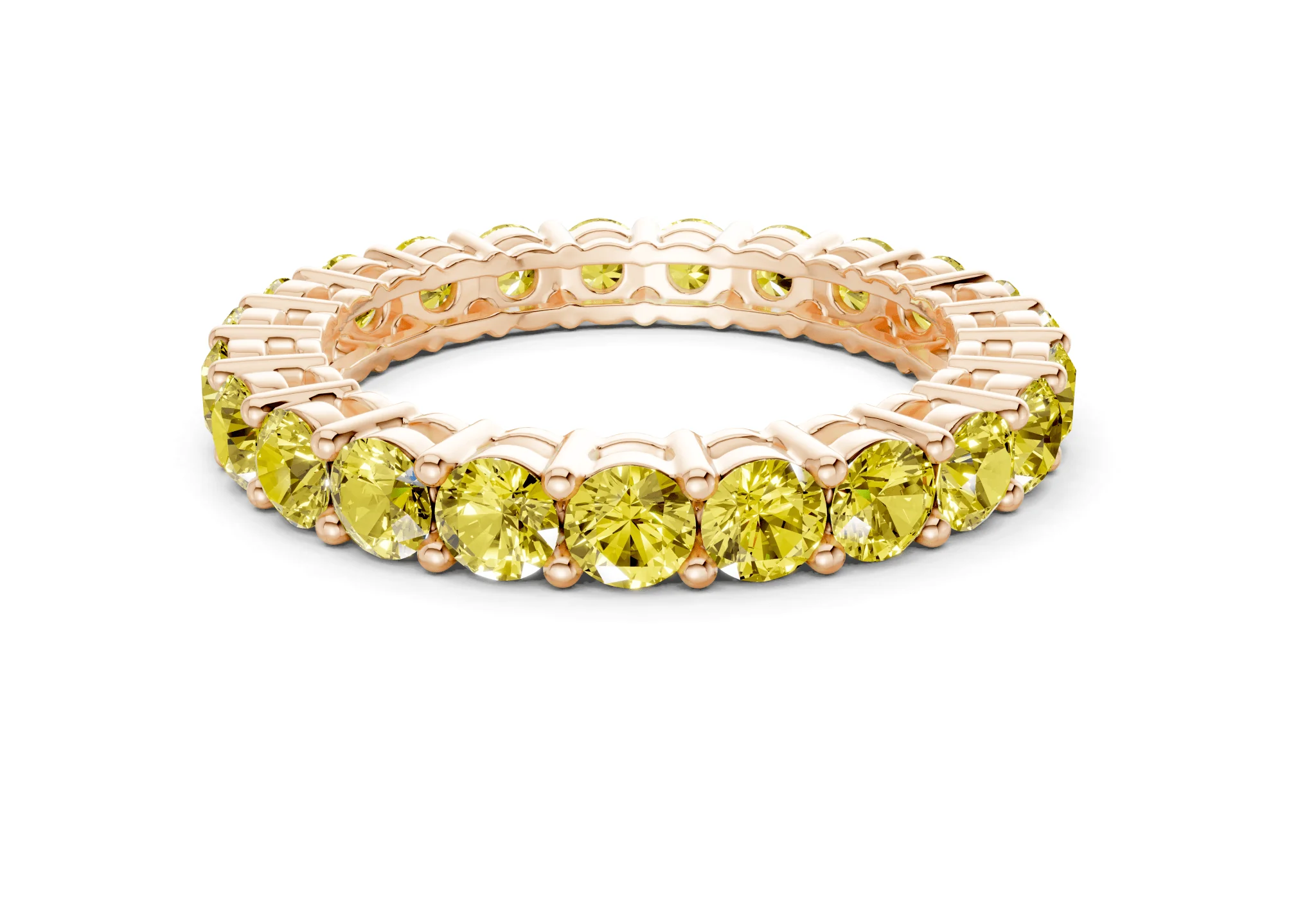 Melrose Round Cut Yellow Diamond Eternity Band 7 Carat Total Wt. - Image 5