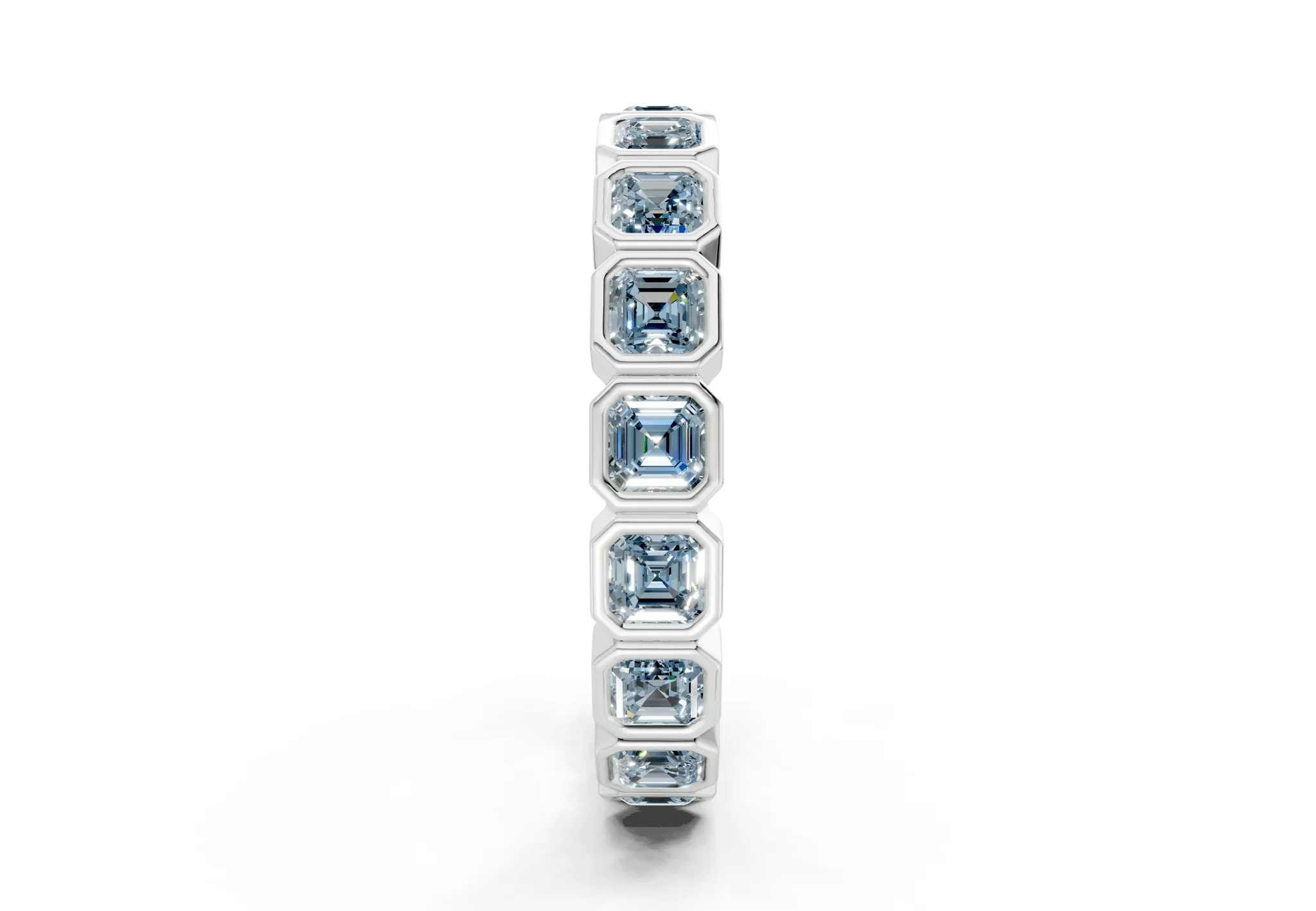 Petite Elysees Asscher Cut Blue Diamond Eternity Band 1½ Carat Total Wt. - Image 11