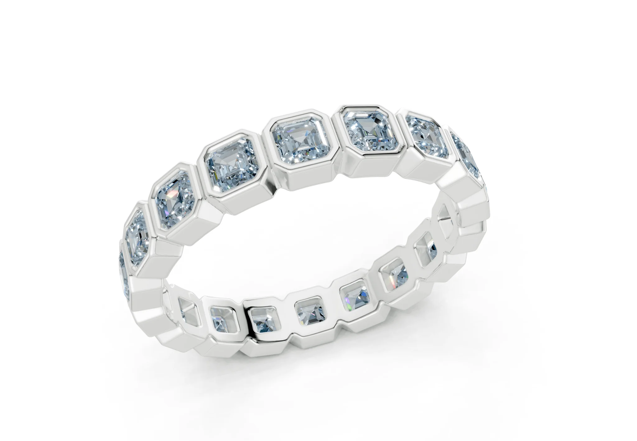 Petite Elysees Asscher Cut Blue Diamond Eternity Band 1½ Carat Total Wt. - Image 12