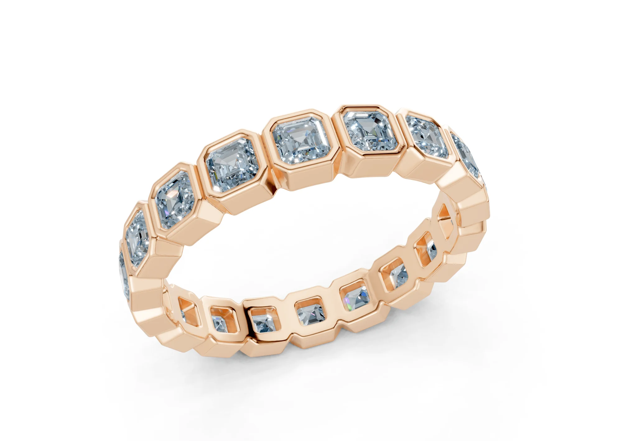 Petite Elysees Asscher Cut Blue Diamond Eternity Band 1½ Carat Total Wt. - Image 8