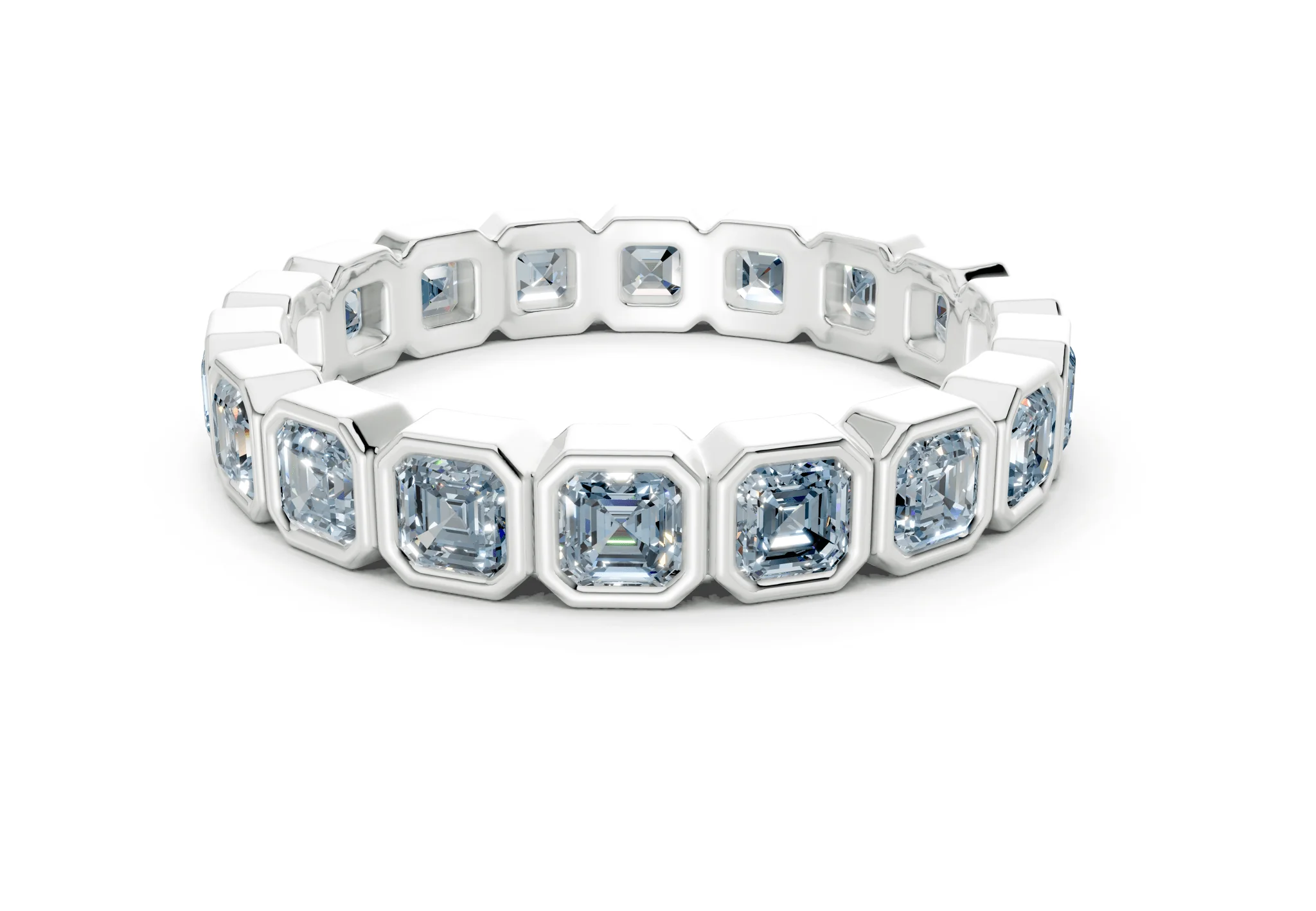 Petite Elysees Asscher Cut Blue Diamond Eternity Band 1½ Carat Total Wt. - Image 9