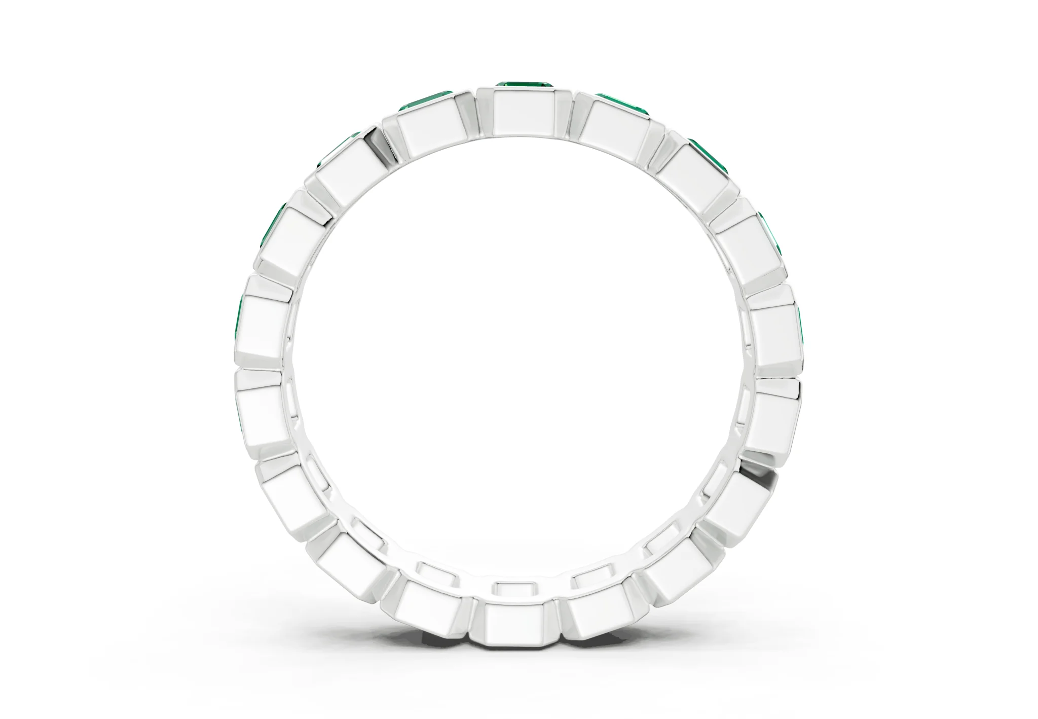 Petite Elysees Asscher Cut Emerald Gemstone Eternity Band 1½ Carat Total Wt. - Image 10