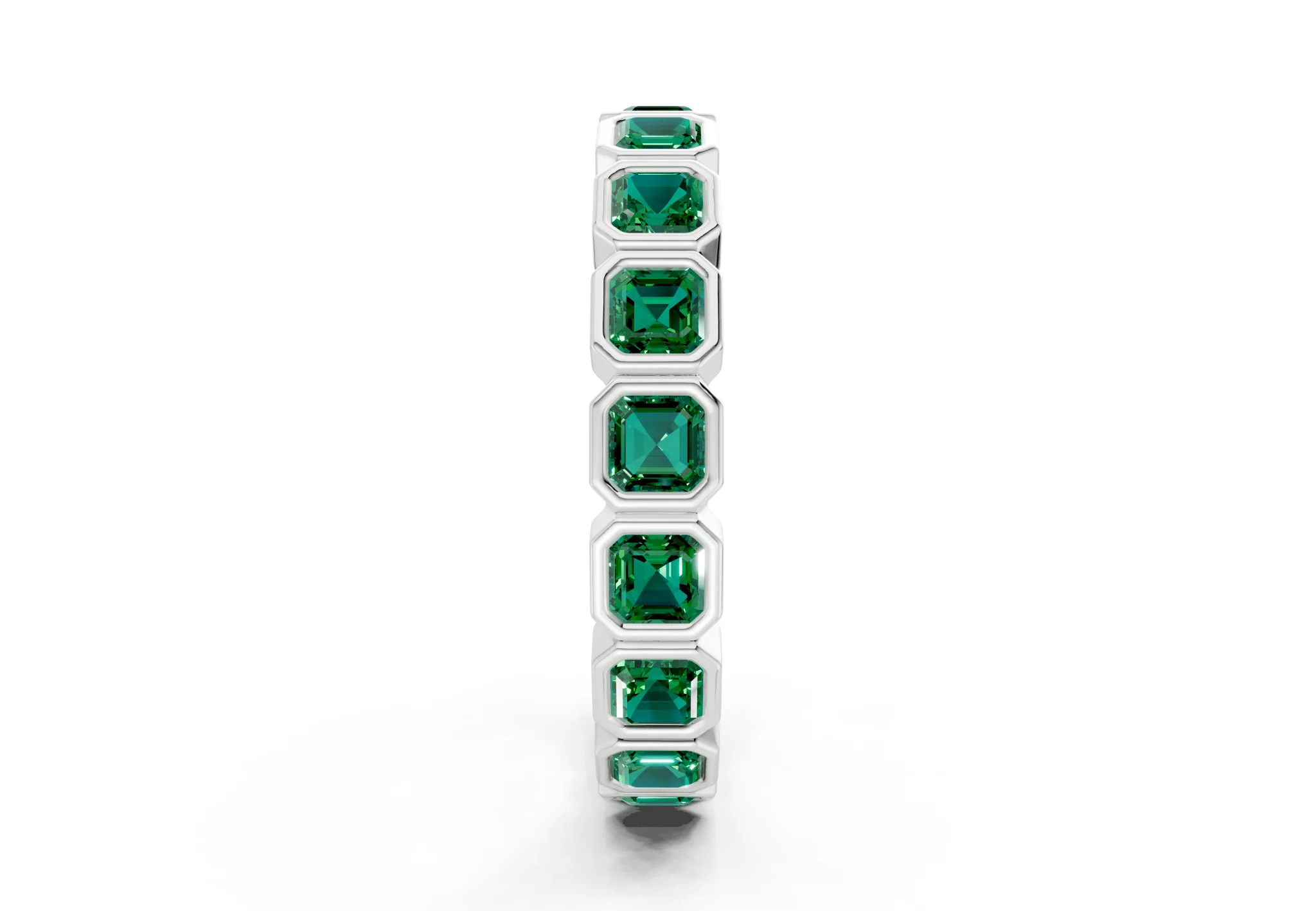 Petite Elysees Asscher Cut Emerald Gemstone Eternity Band 1½ Carat Total Wt. - Image 11