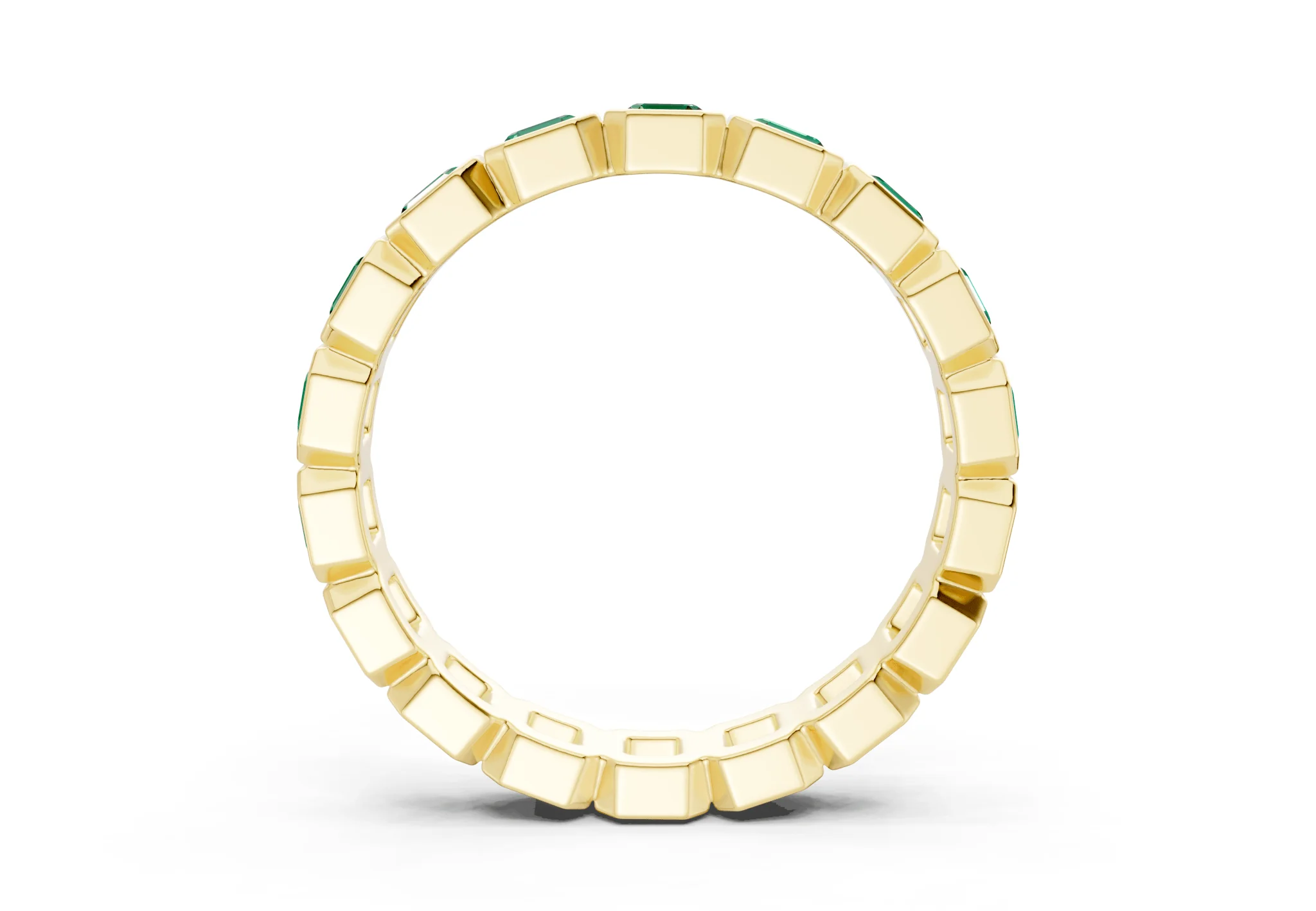 Petite Elysees Asscher Cut Emerald Gemstone Eternity Band 1½ Carat Total Wt. - Image 2