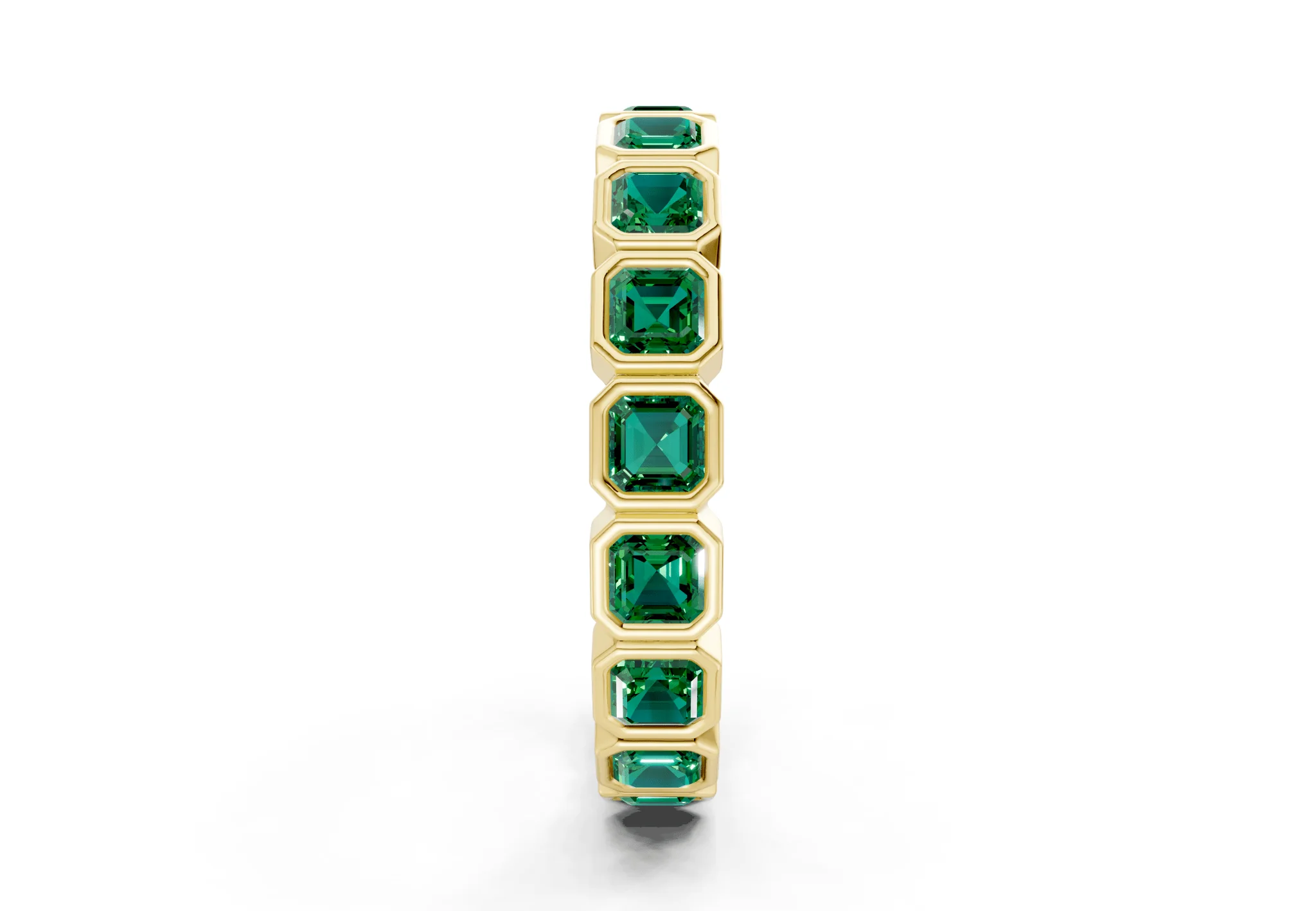 Petite Elysees Asscher Cut Emerald Gemstone Eternity Band 1½ Carat Total Wt. - Image 3