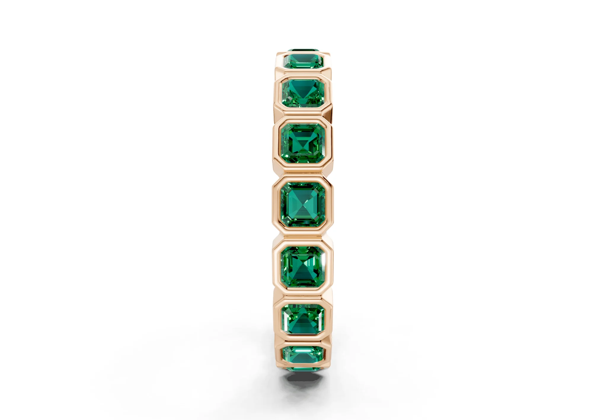 Petite Elysees Asscher Cut Emerald Gemstone Eternity Band 1½ Carat Total Wt. - Image 7