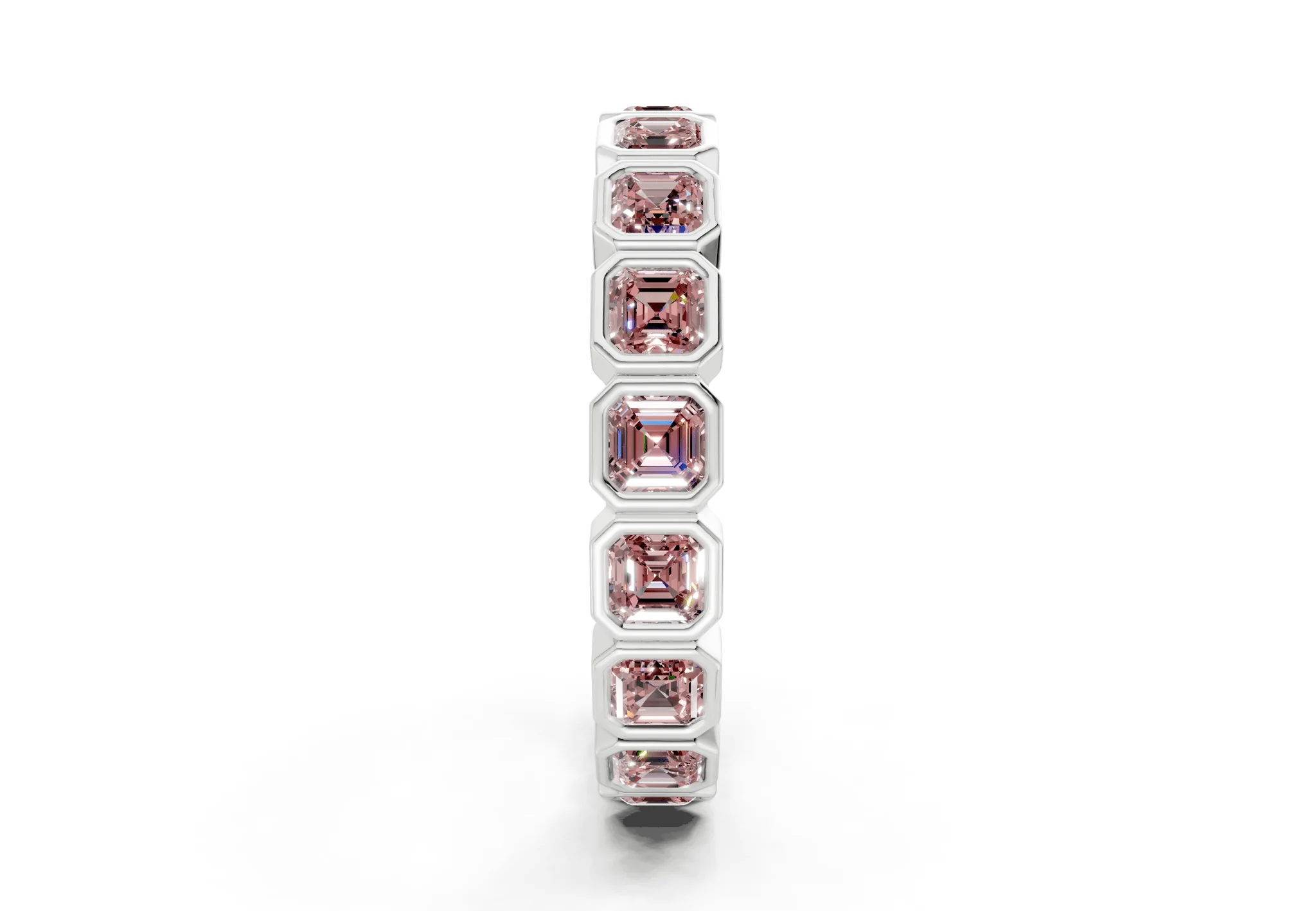 Petite Elysees Asscher Cut Pink Diamond Eternity Band 1½ Carat Total Wt. - Image 11
