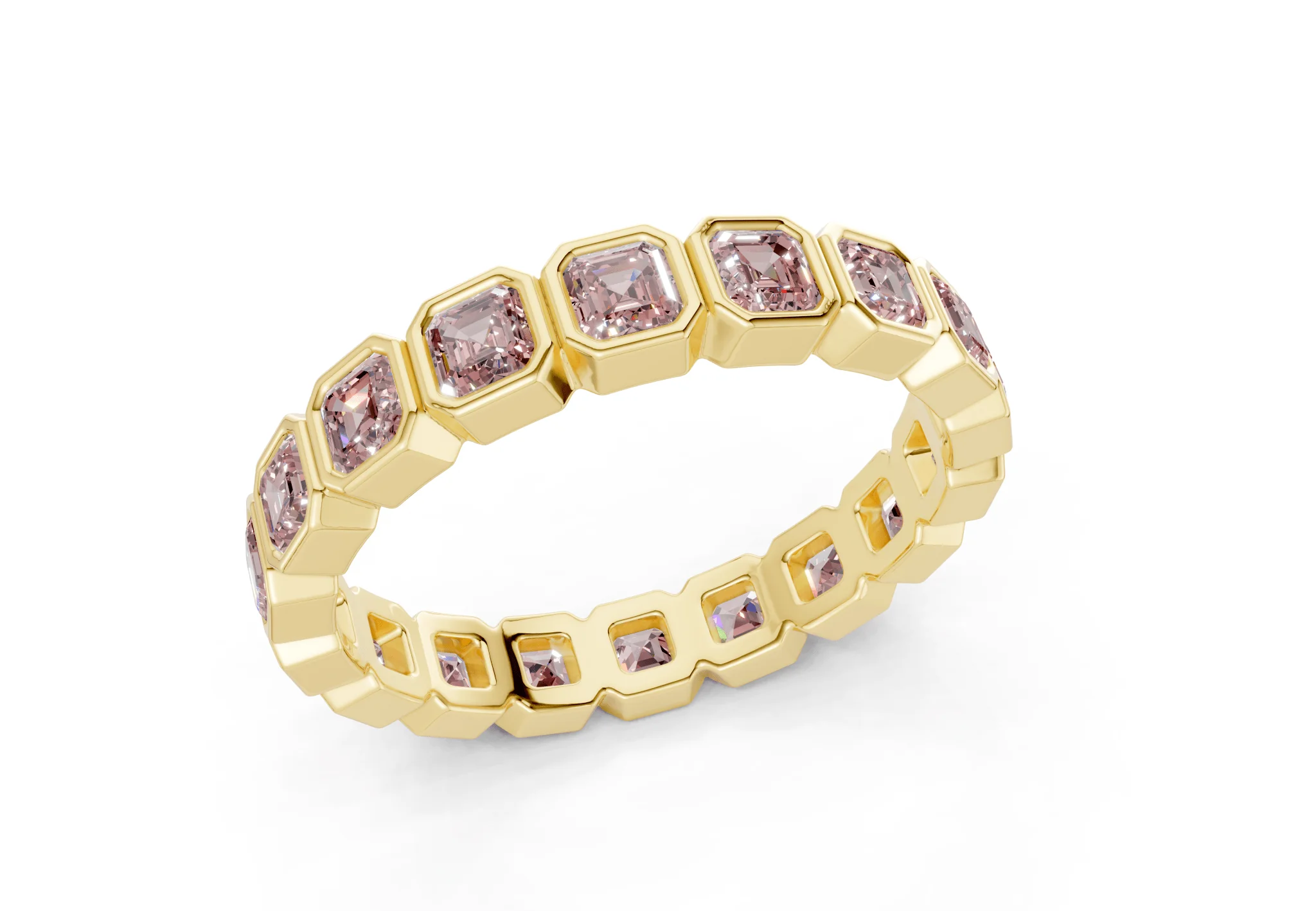 Petite Elysees Asscher Cut Pink Diamond Eternity Band 1½ Carat Total Wt. - Image 4