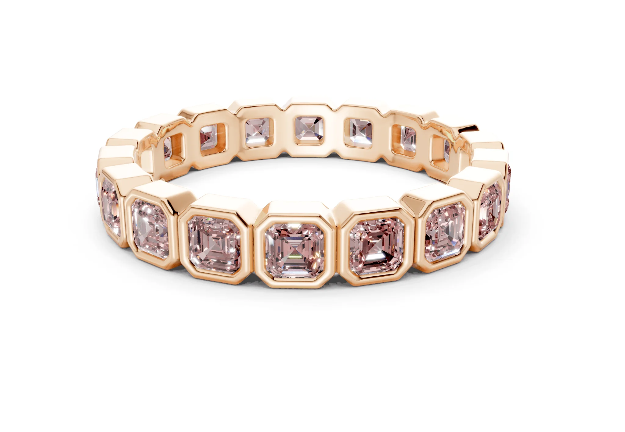 Petite Elysees Asscher Cut Pink Diamond Eternity Band 1½ Carat Total Wt. - Image 5