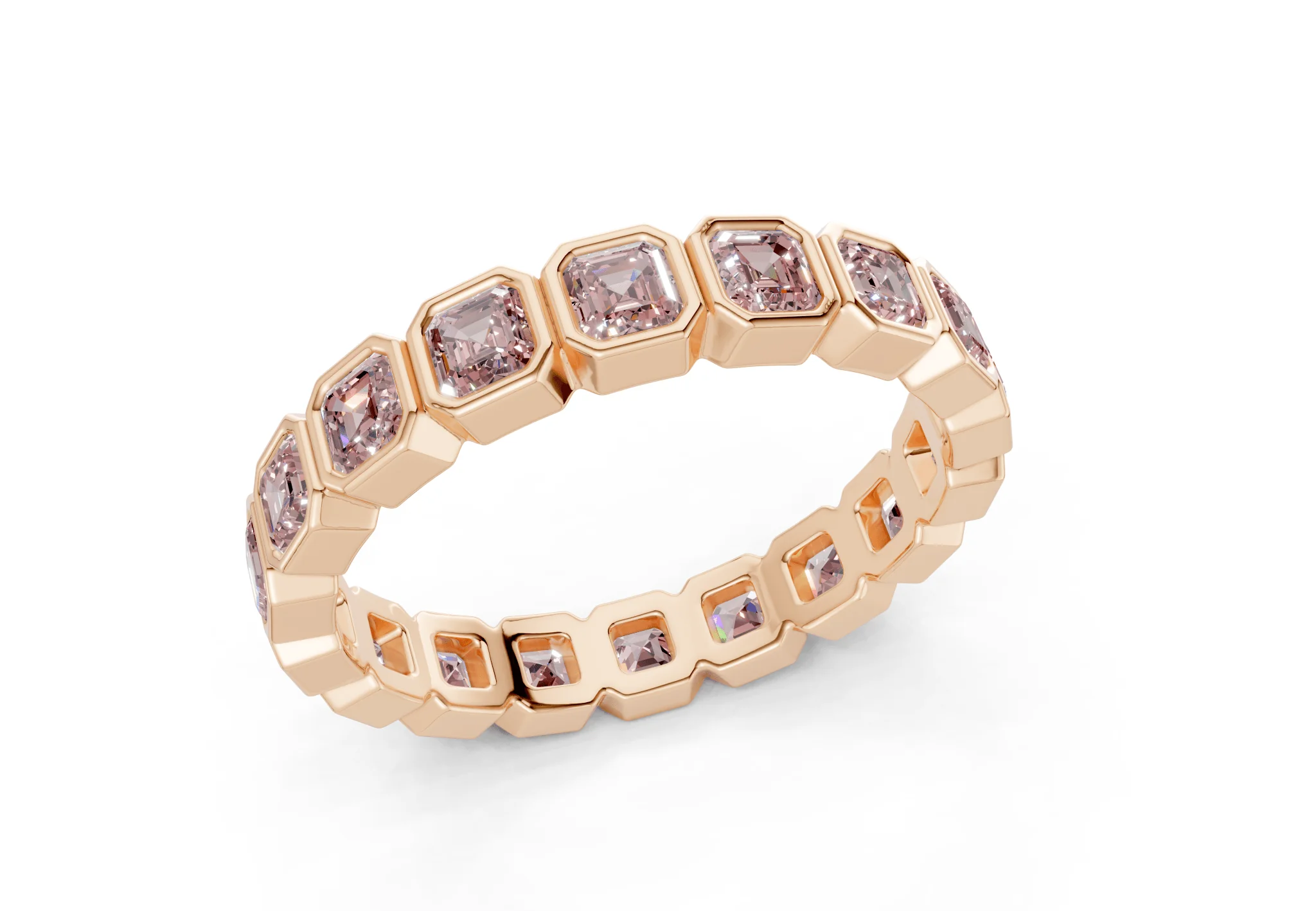 Petite Elysees Asscher Cut Pink Diamond Eternity Band 1½ Carat Total Wt. - Image 8