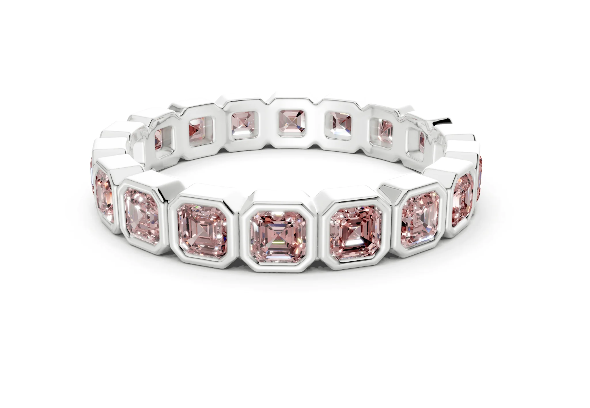 Petite Elysees Asscher Cut Pink Diamond Eternity Band 1½ Carat Total Wt. - Image 9