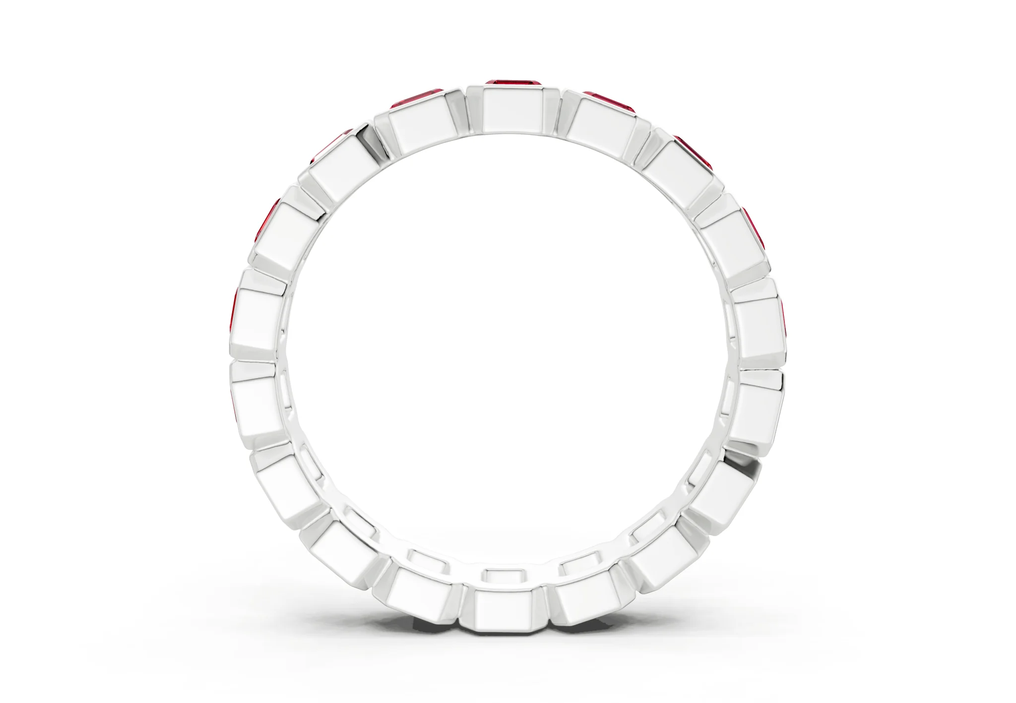 Petite Elysees Asscher Cut Ruby Gemstone Eternity Band 1½ Carat Total Wt. - Image 10