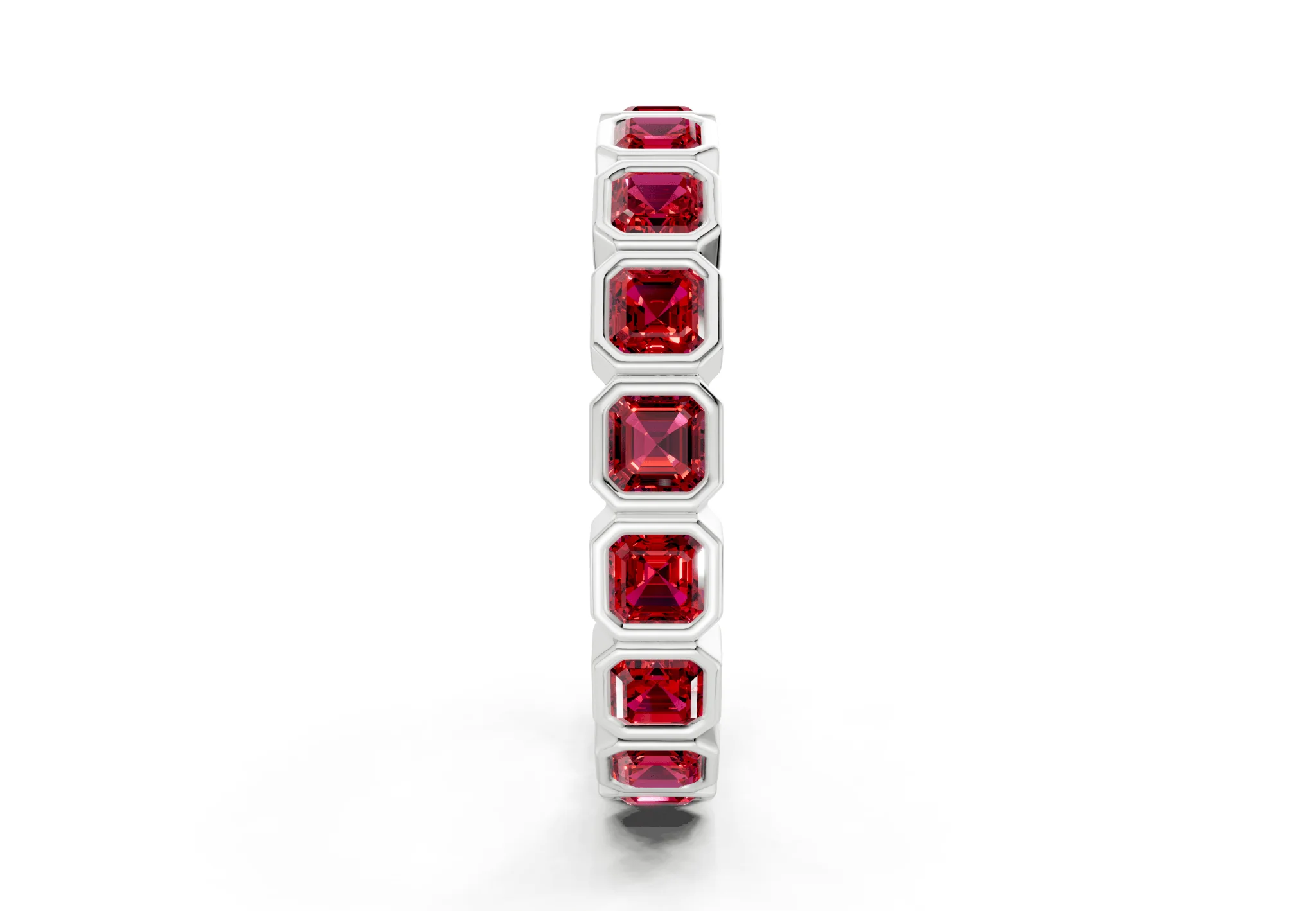 Petite Elysees Asscher Cut Ruby Gemstone Eternity Band 1½ Carat Total Wt. - Image 11