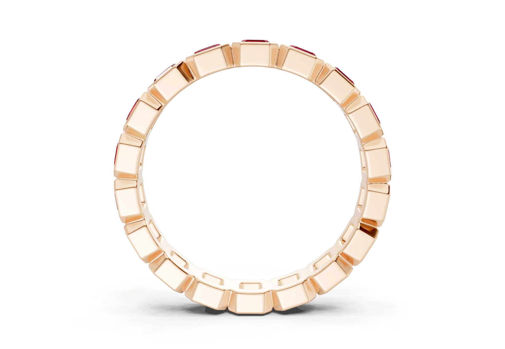 Petite Elysees Asscher Cut Ruby Gemstone Eternity Band 1½ Carat Total Wt. - Image 6