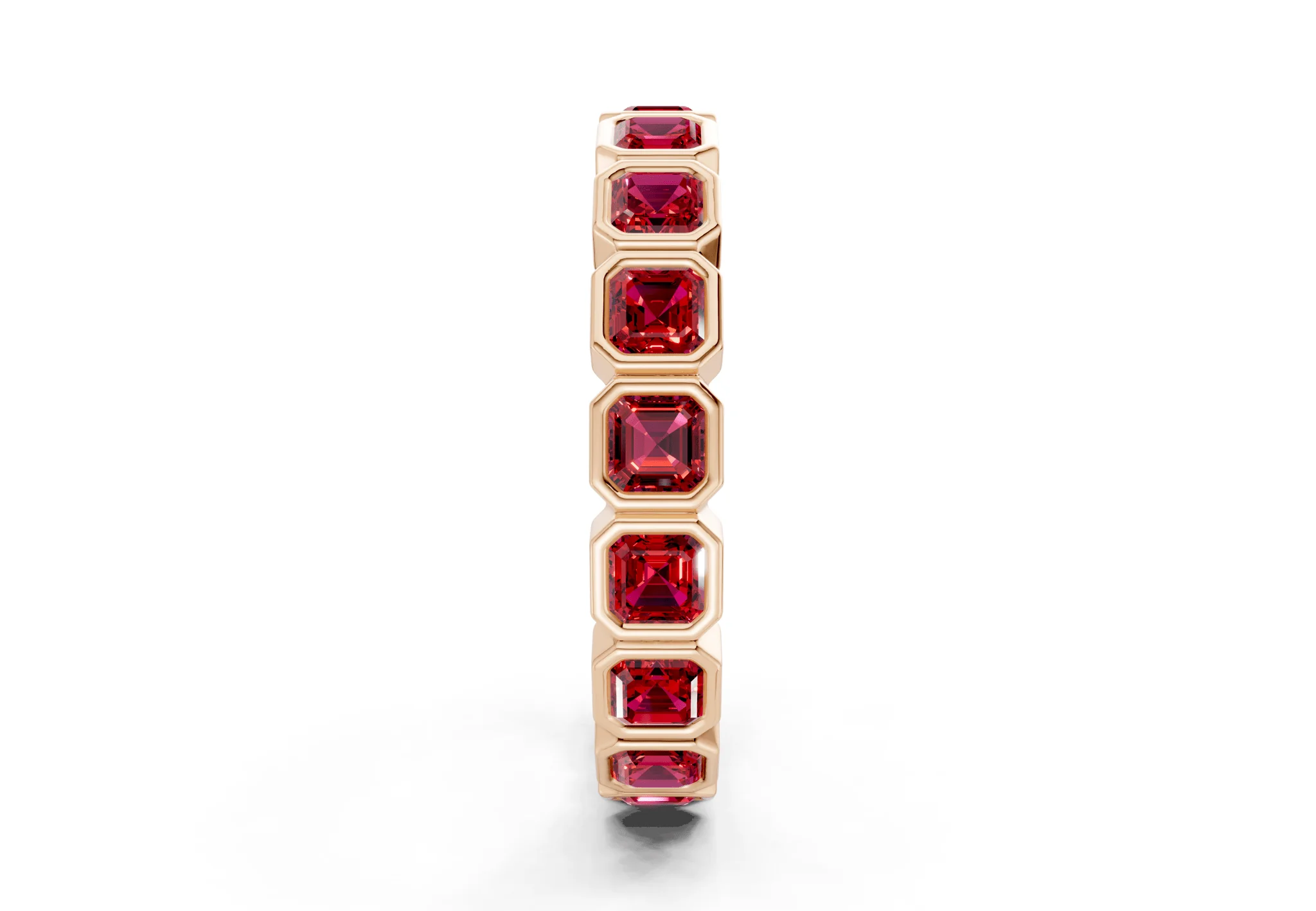 Petite Elysees Asscher Cut Ruby Gemstone Eternity Band 1½ Carat Total Wt. - Image 7