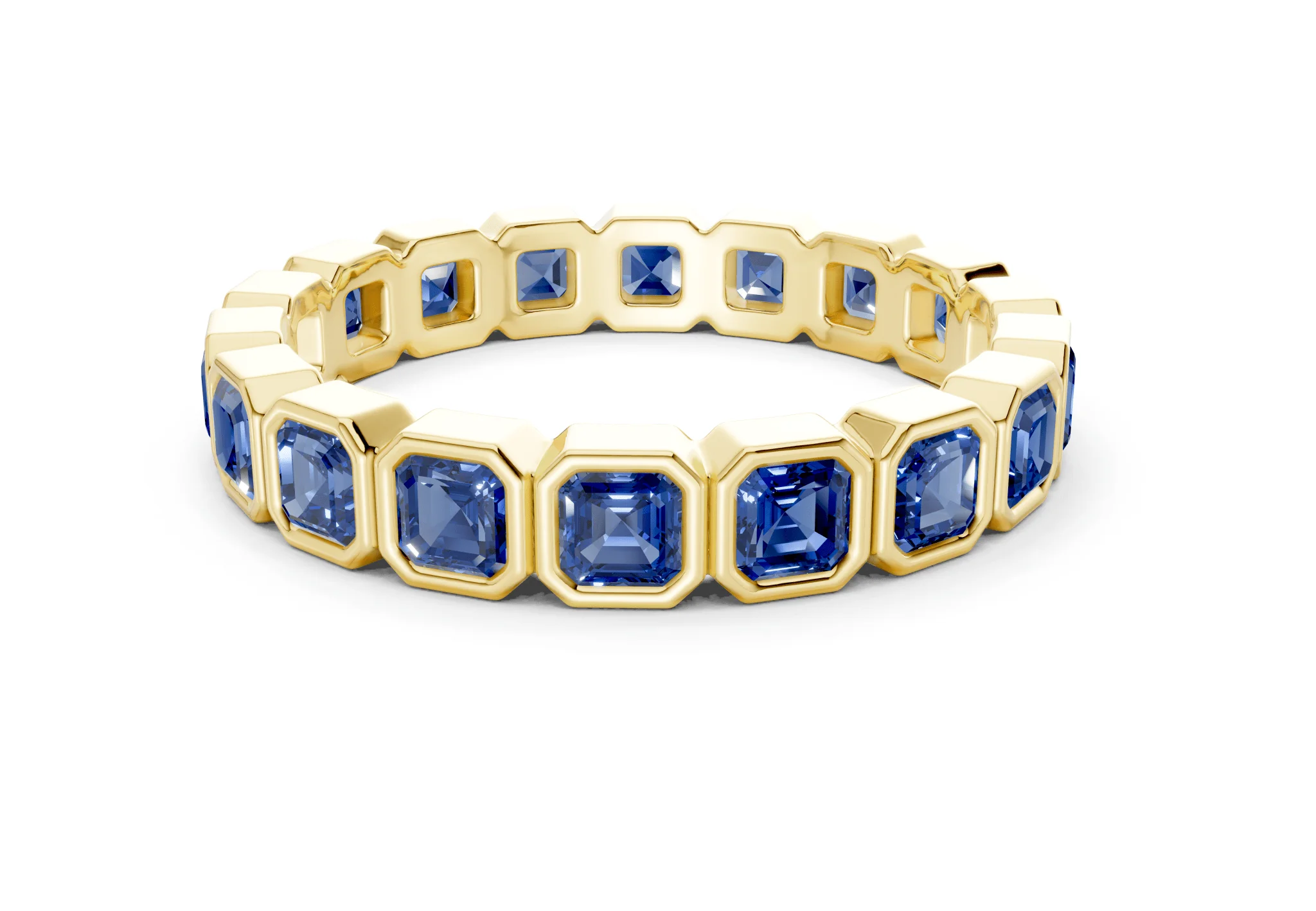 Petite Elysees Asscher Cut Sapphire Gemstone Eternity Band 1½ Carat Total Wt.