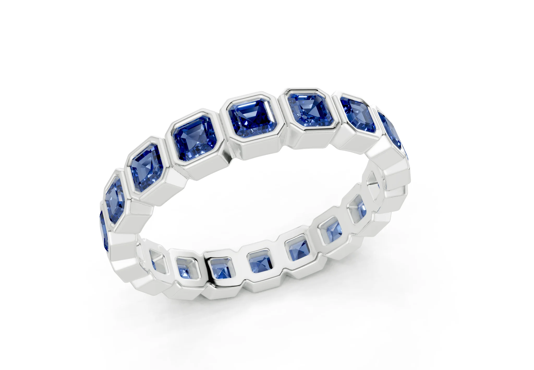 Petite Elysees Asscher Cut Sapphire Gemstone Eternity Band 1½ Carat Total Wt. - Image 12