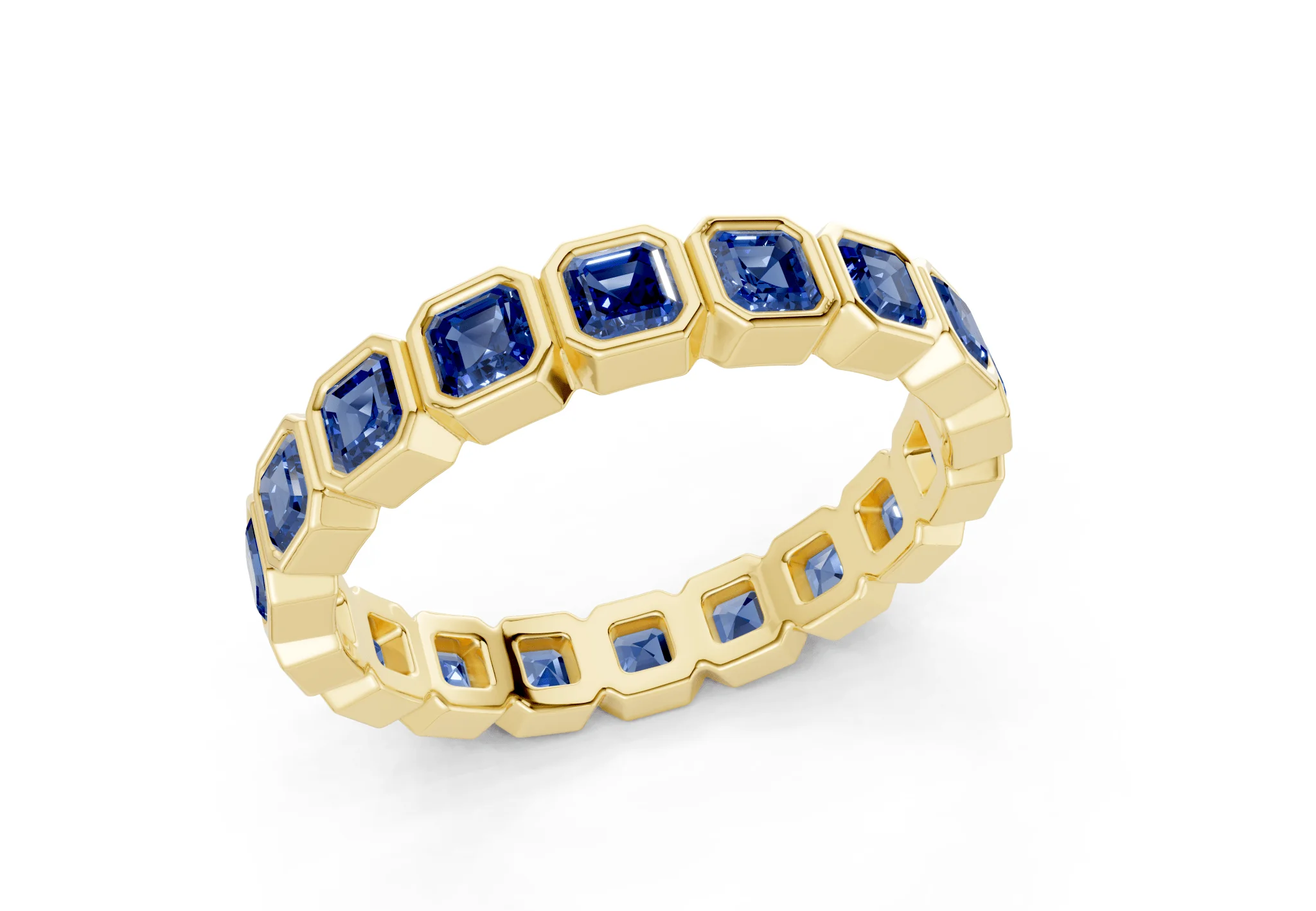 Petite Elysees Asscher Cut Sapphire Gemstone Eternity Band 1½ Carat Total Wt. - Image 4