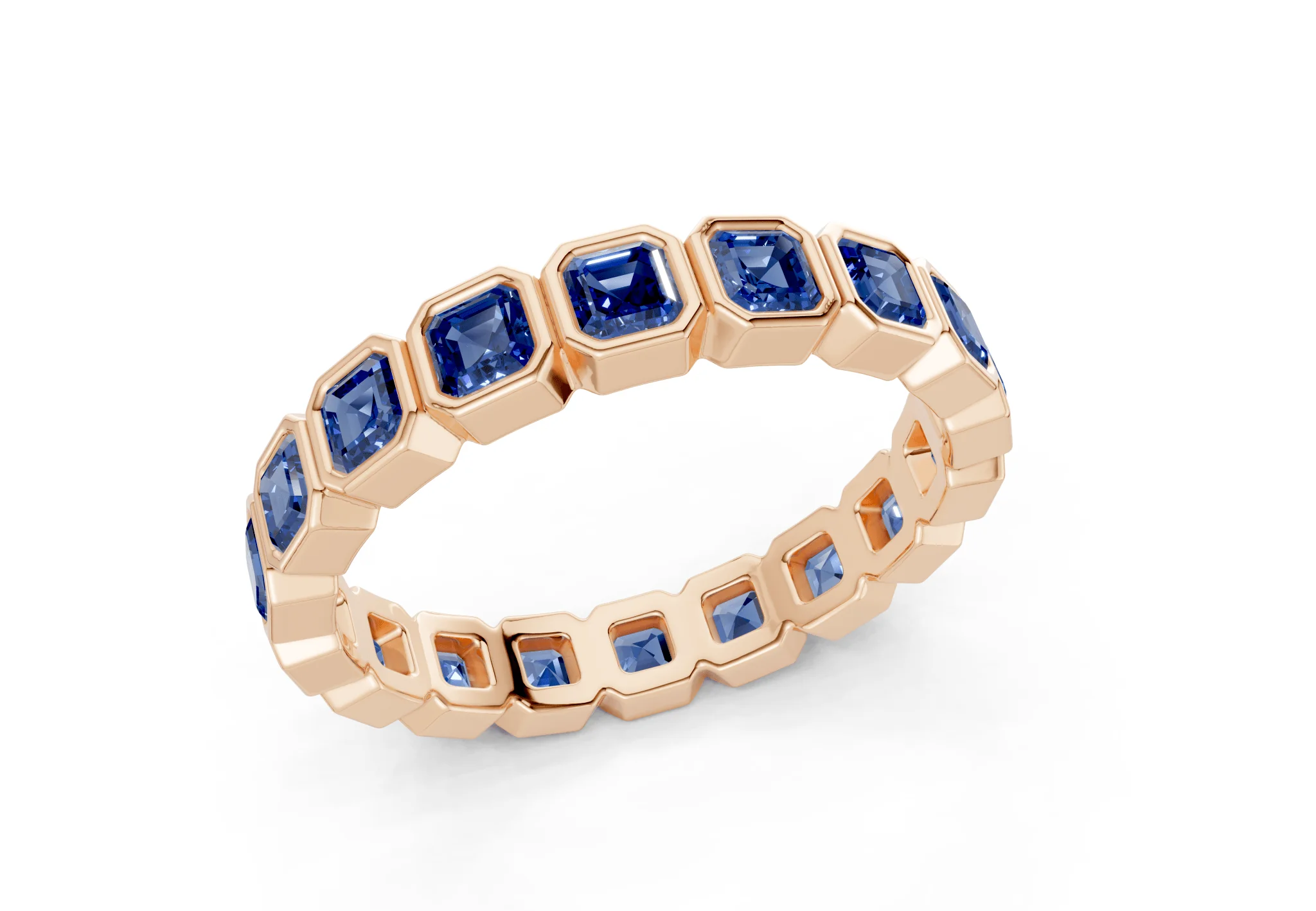 Petite Elysees Asscher Cut Sapphire Gemstone Eternity Band 1½ Carat Total Wt. - Image 8