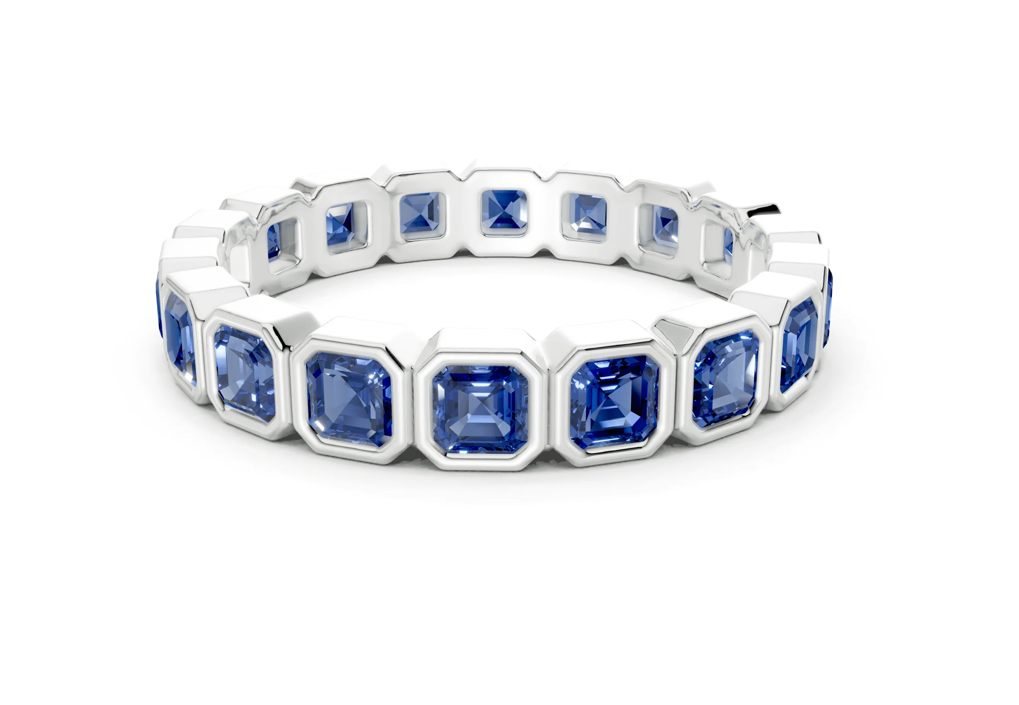 Petite Elysees Asscher Cut Sapphire Gemstone Eternity Band 1½ Carat Total Wt. - Image 9