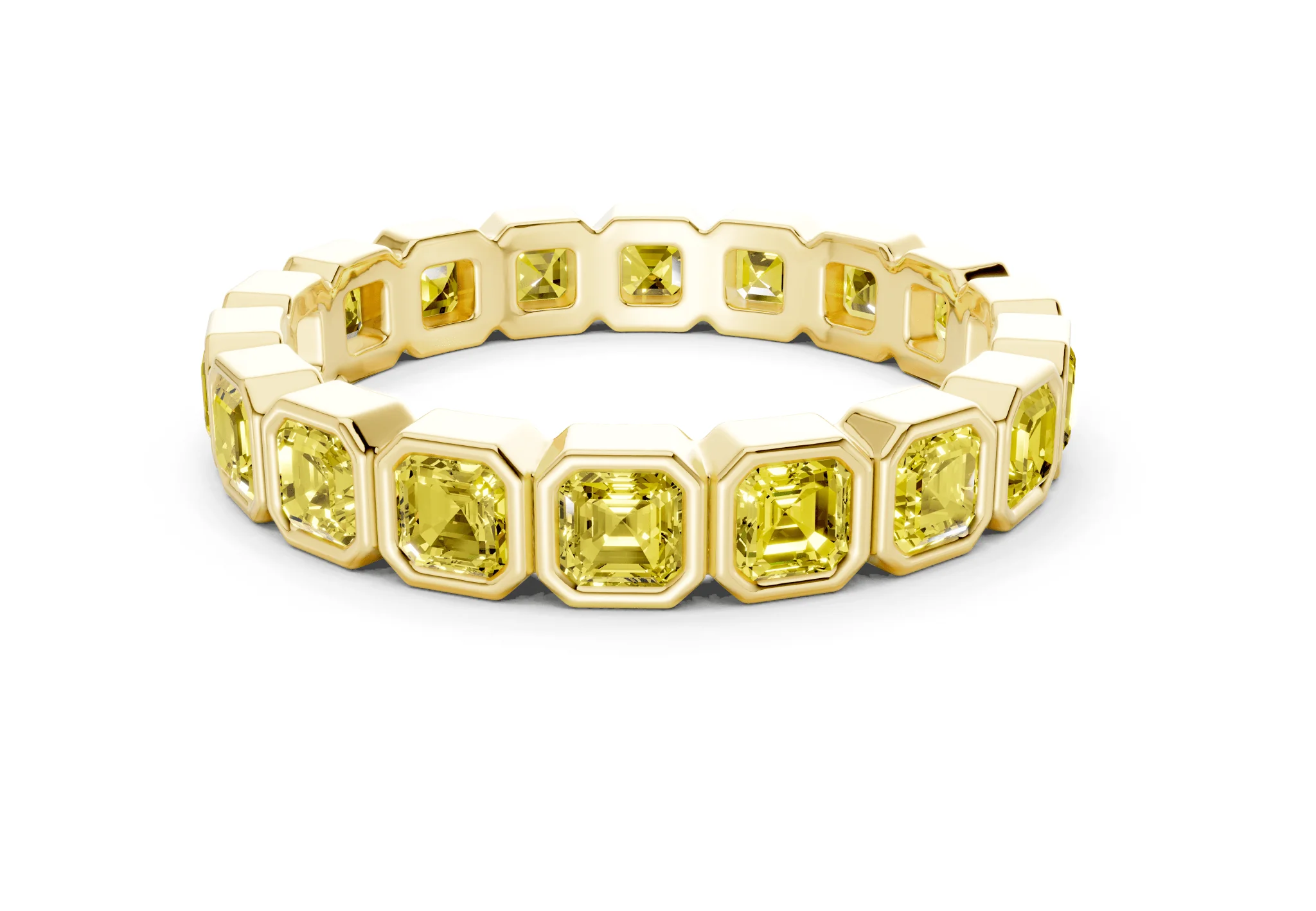 Petite Elysees Asscher Cut Yellow Diamond Eternity Band 1½ Carat Total Wt.