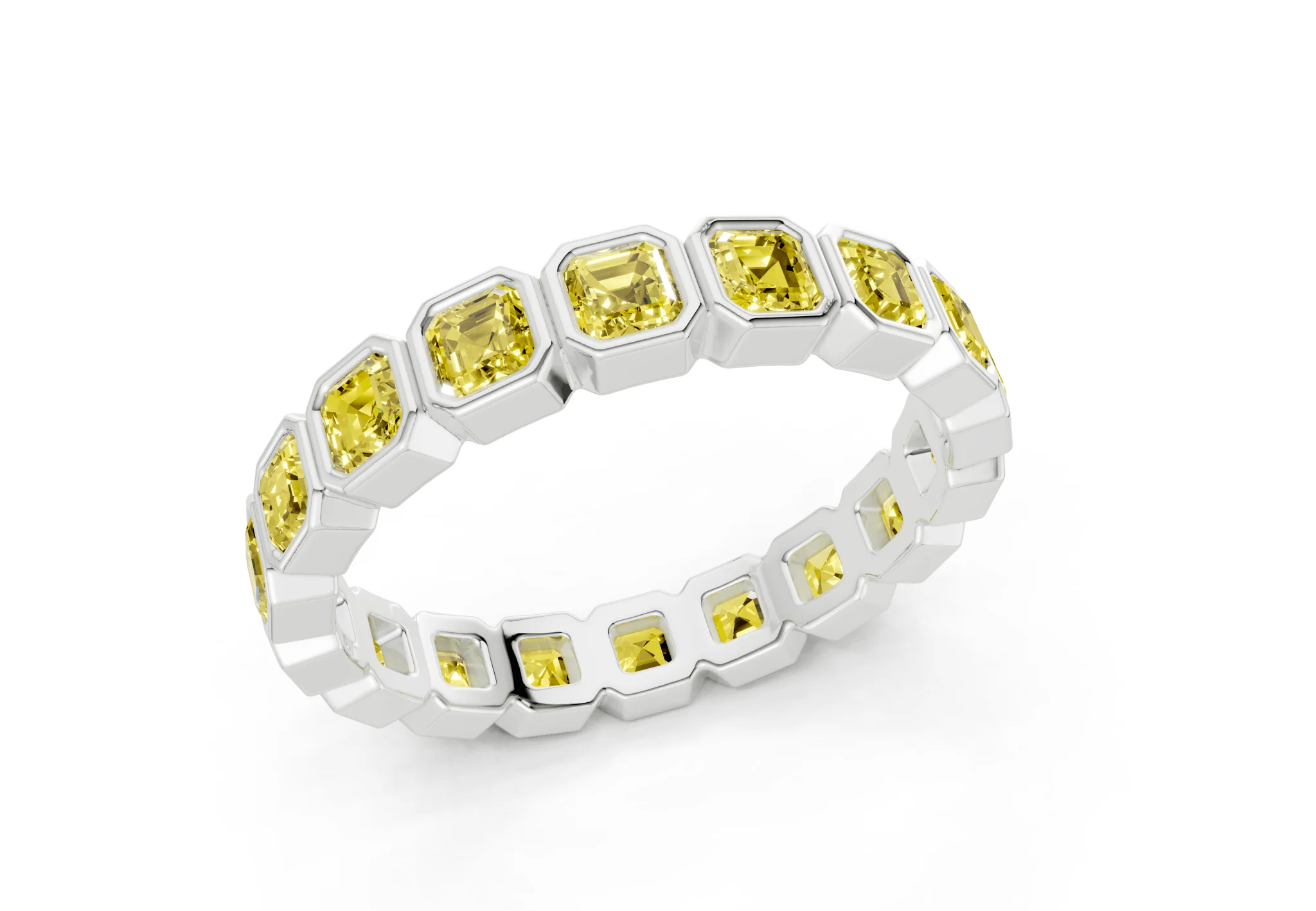 Petite Elysees Asscher Cut Yellow Diamond Eternity Band 1½ Carat Total Wt. - Image 12