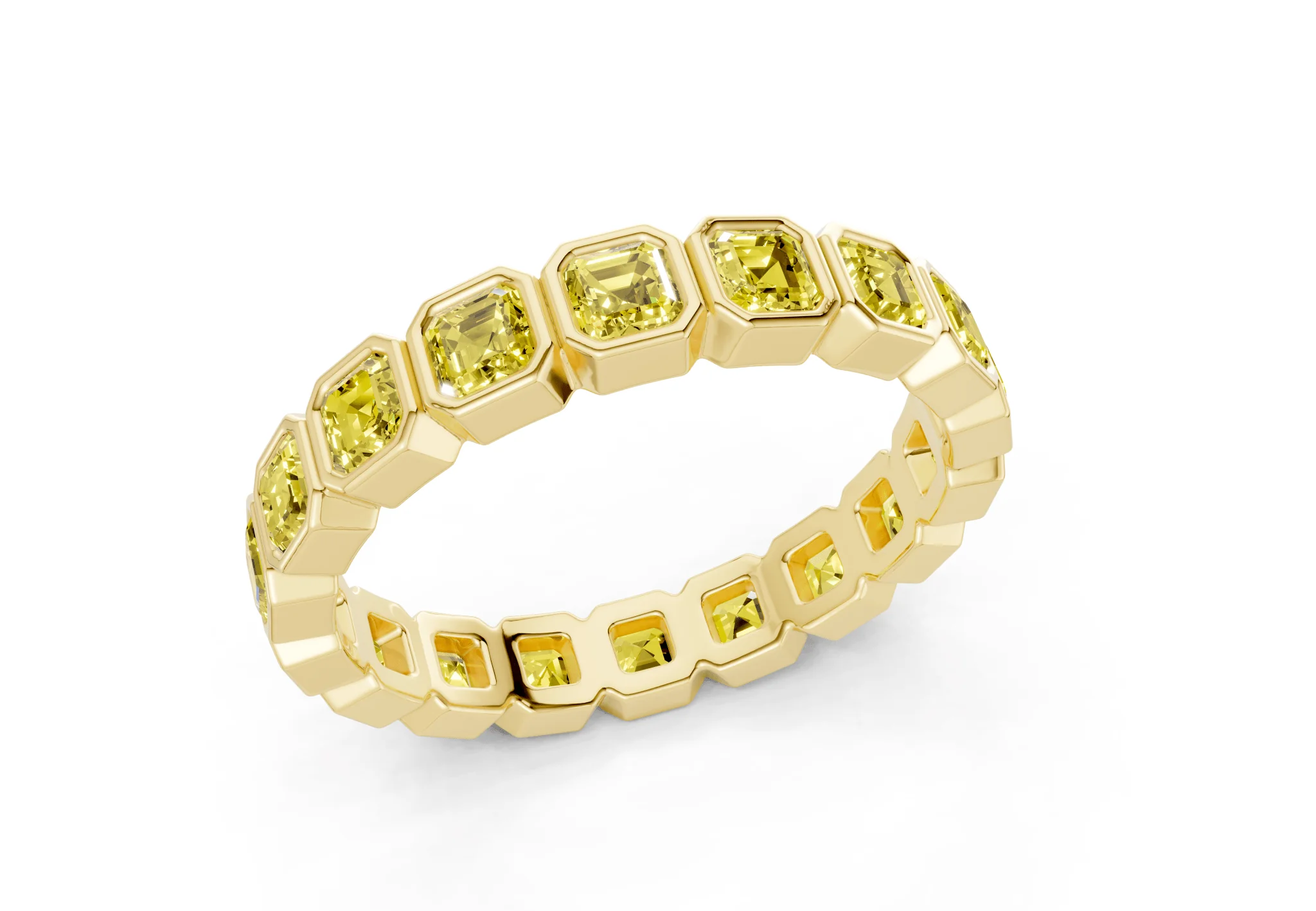 Petite Elysees Asscher Cut Yellow Diamond Eternity Band 1½ Carat Total Wt. - Image 4