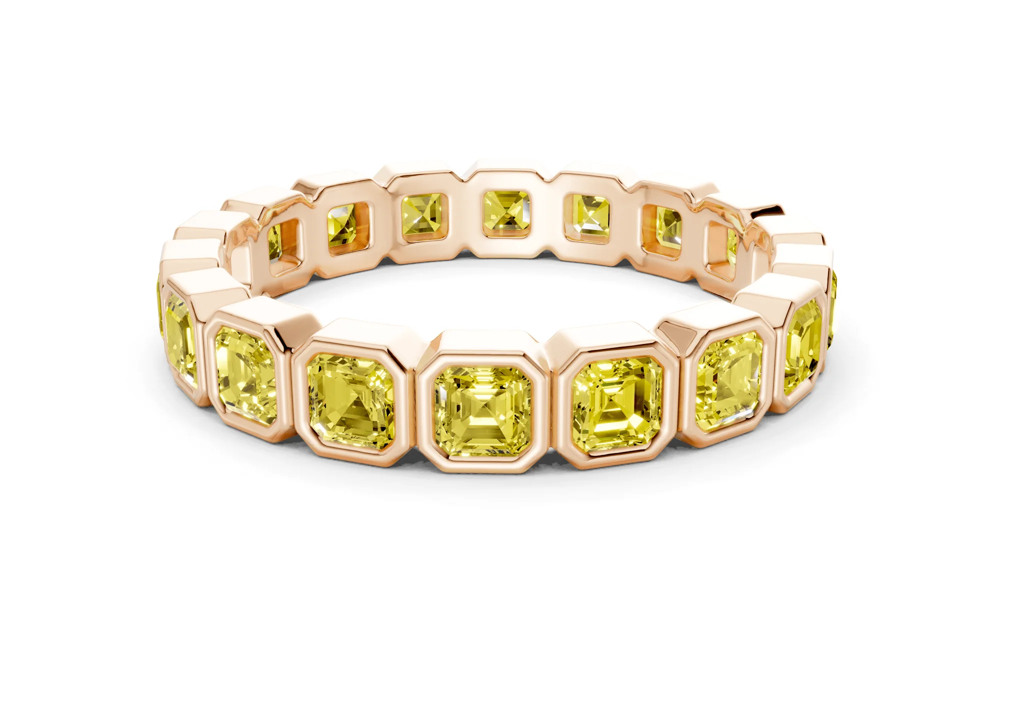 Petite Elysees Asscher Cut Yellow Diamond Eternity Band 1½ Carat Total Wt. - Image 5