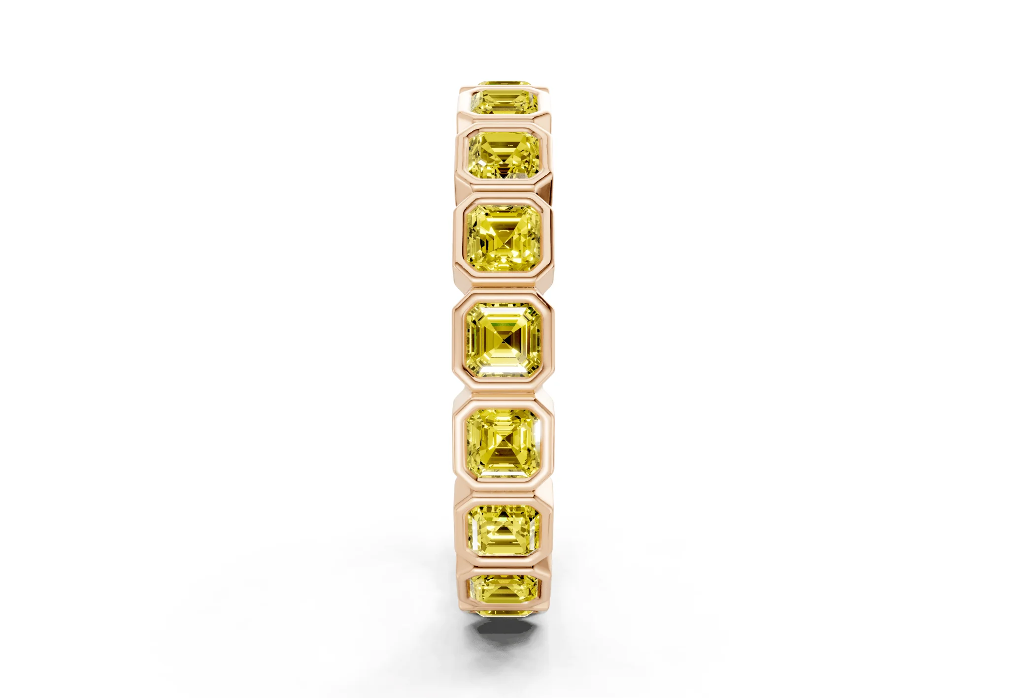 Petite Elysees Asscher Cut Yellow Diamond Eternity Band 1½ Carat Total Wt. - Image 7