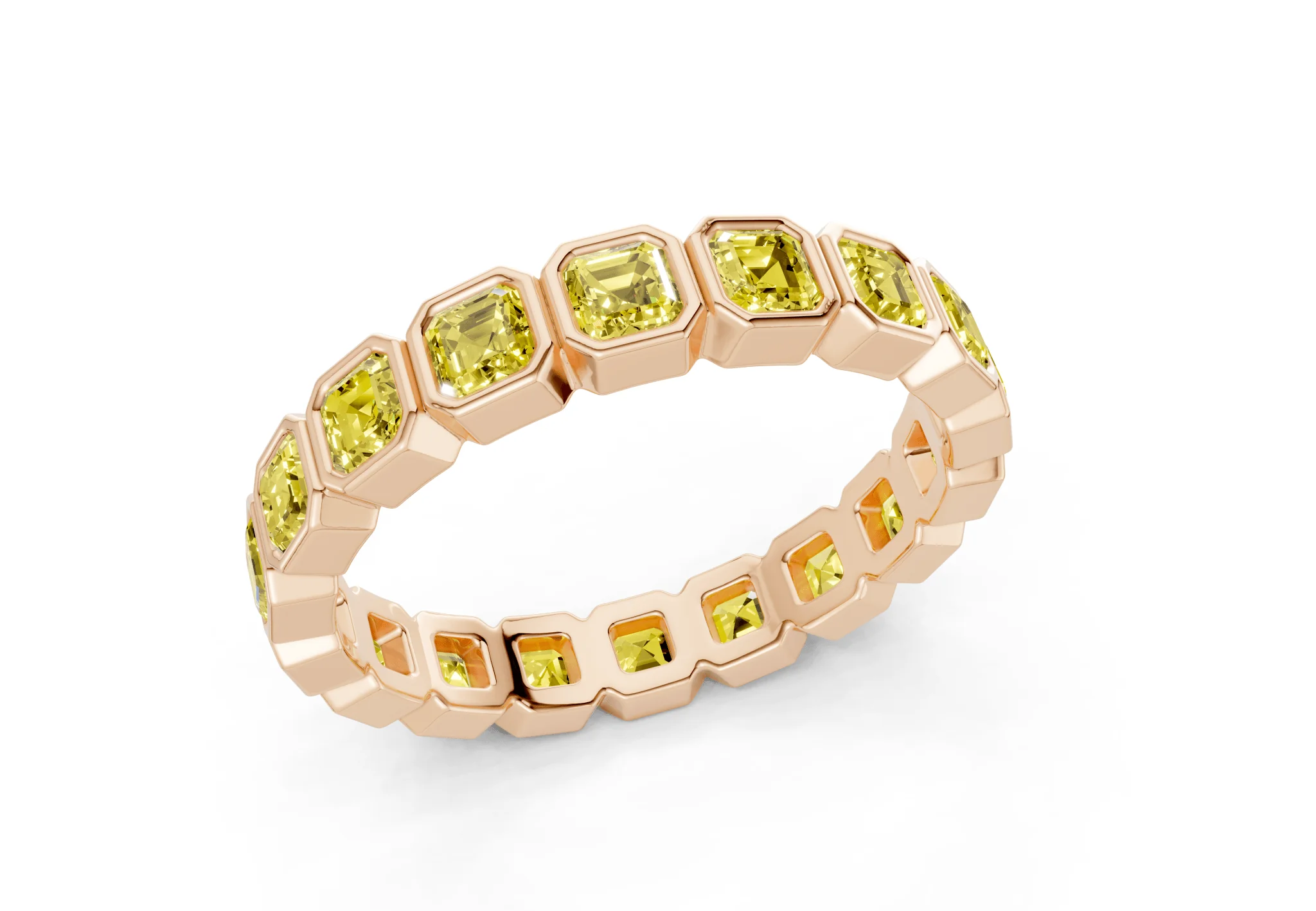 Petite Elysees Asscher Cut Yellow Diamond Eternity Band 1½ Carat Total Wt. - Image 8