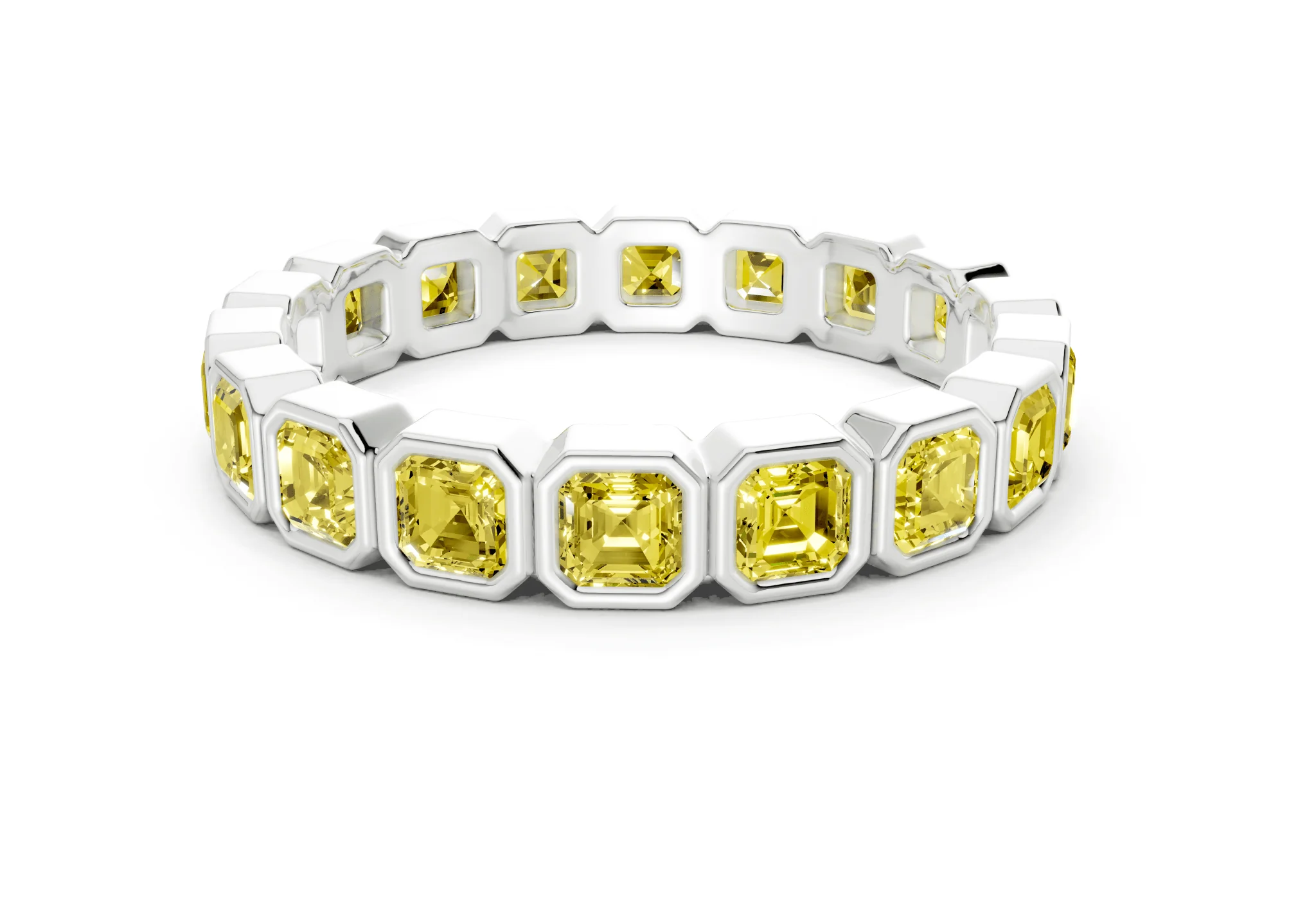 Petite Elysees Asscher Cut Yellow Diamond Eternity Band 1½ Carat Total Wt. - Image 9