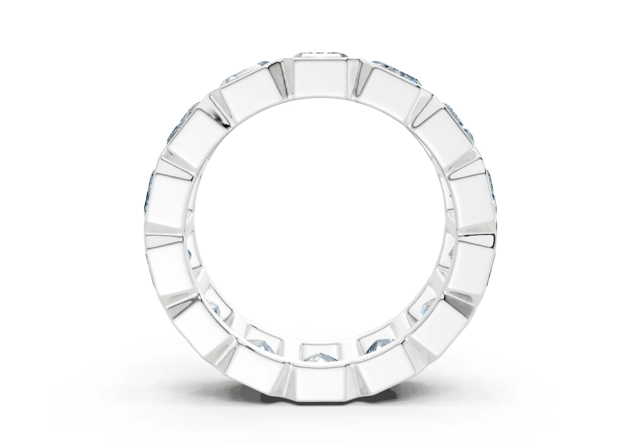 Petite Elysees Emerald Cut Blue Diamond Eternity Band 2 Carat Total Wt. - Image 10