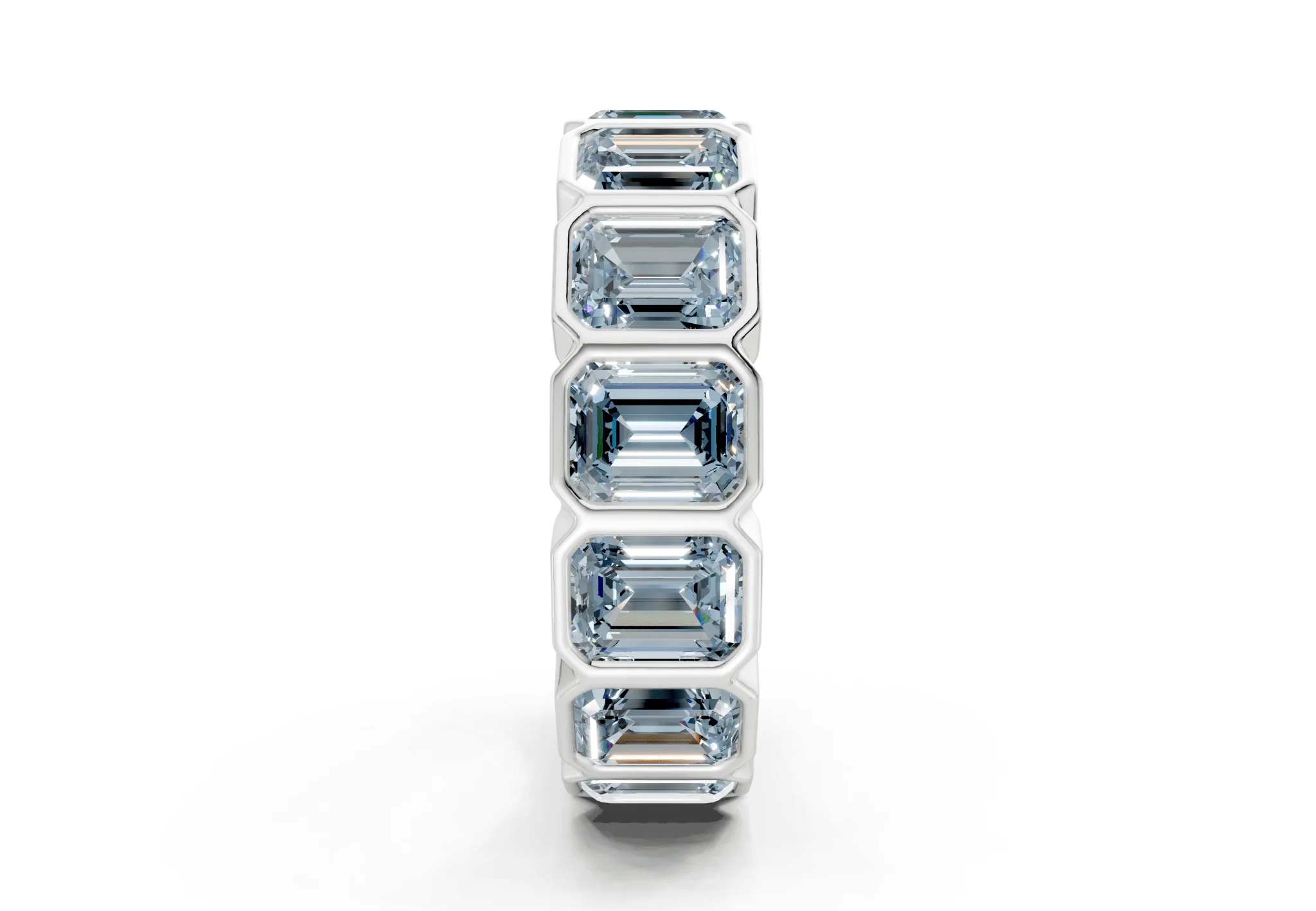 Petite Elysees Emerald Cut Blue Diamond Eternity Band 2 Carat Total Wt. - Image 11